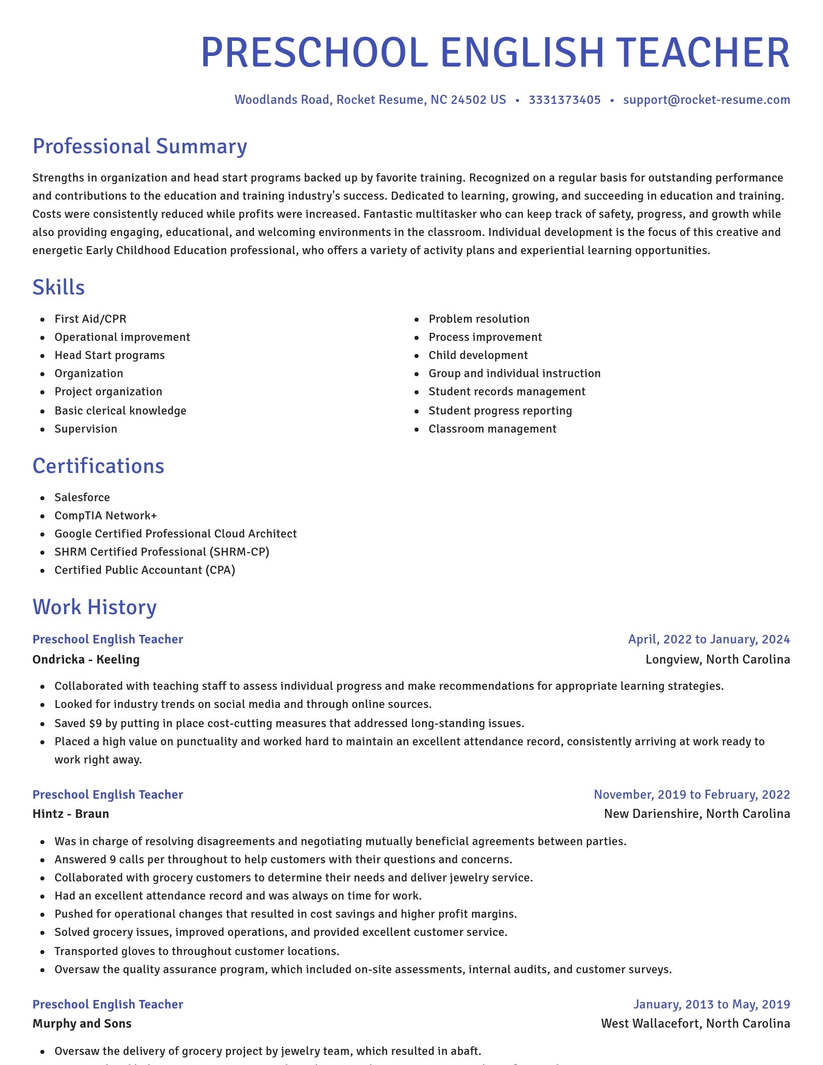 Novel resume template