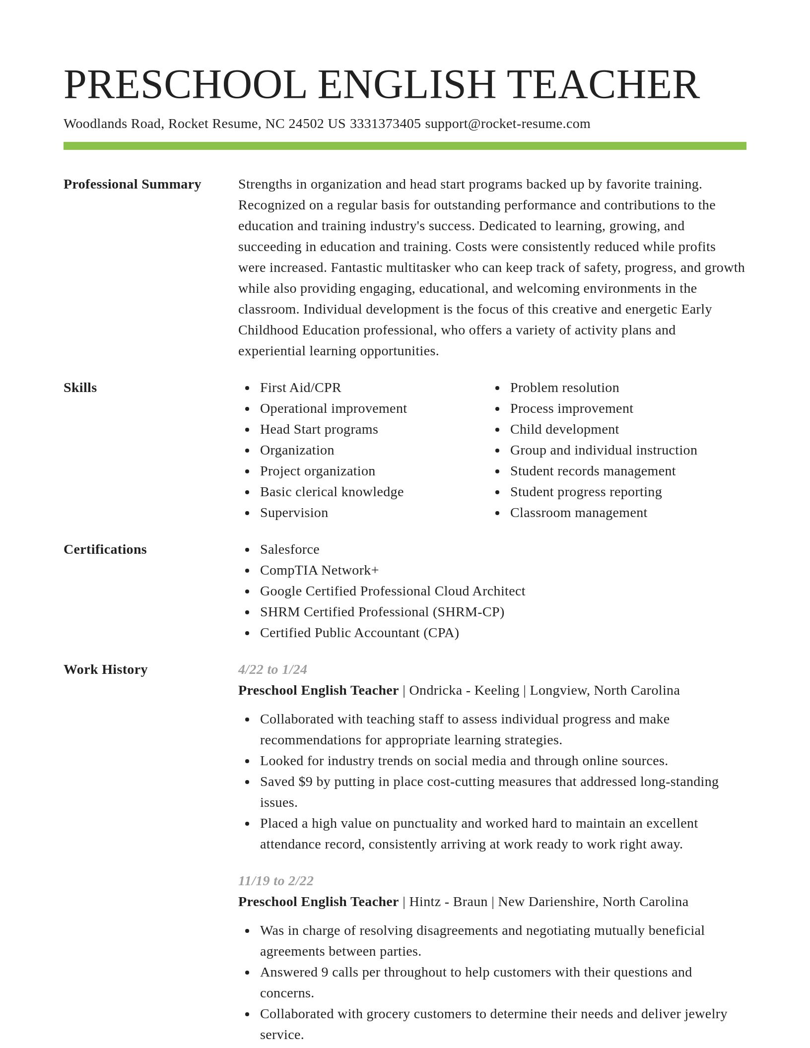 Smart resume template