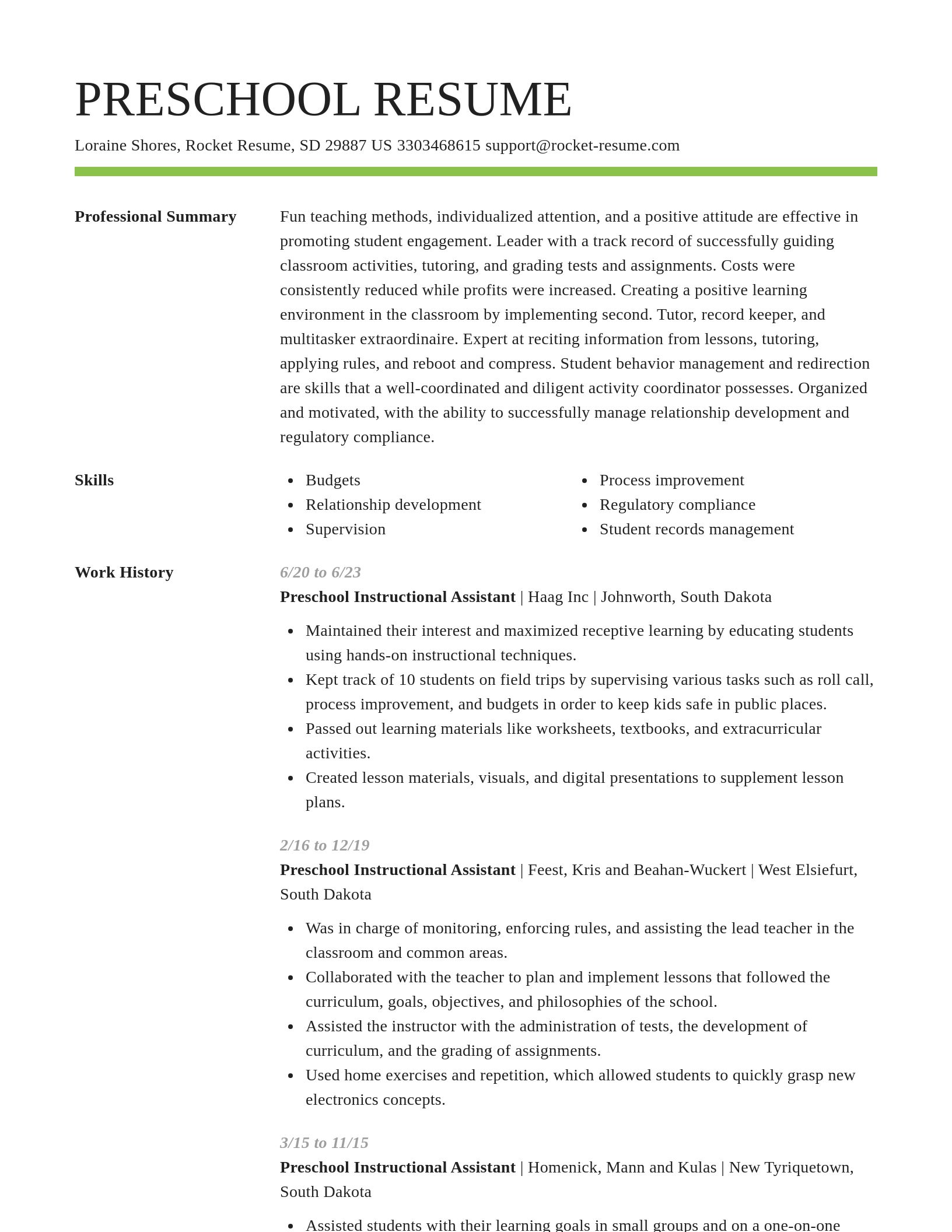 Smart resume template