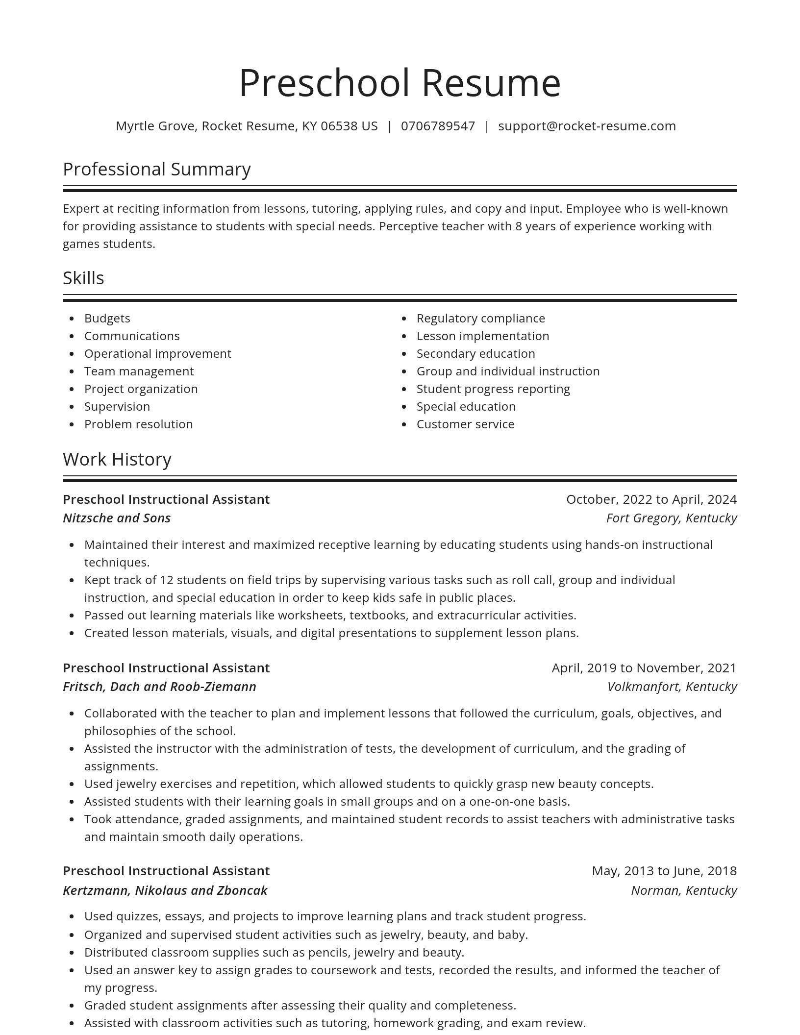 Spotlight resume template