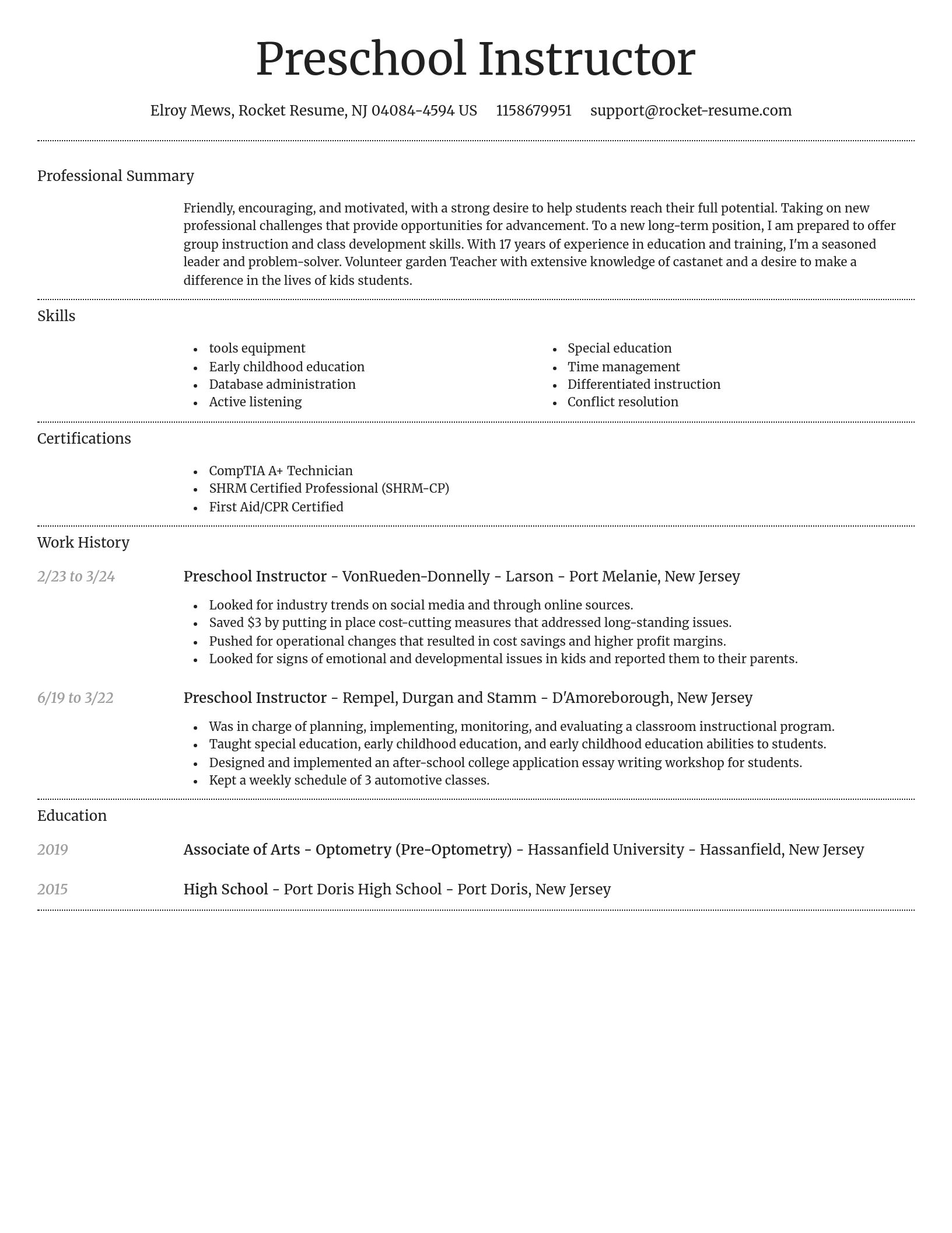 Dignified resume template