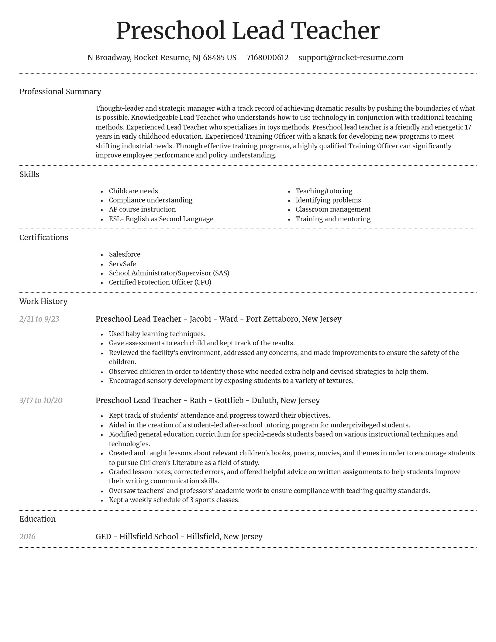 Dignified resume template