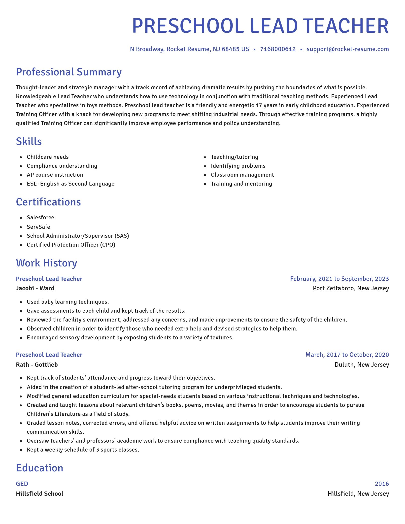 Novel resume template