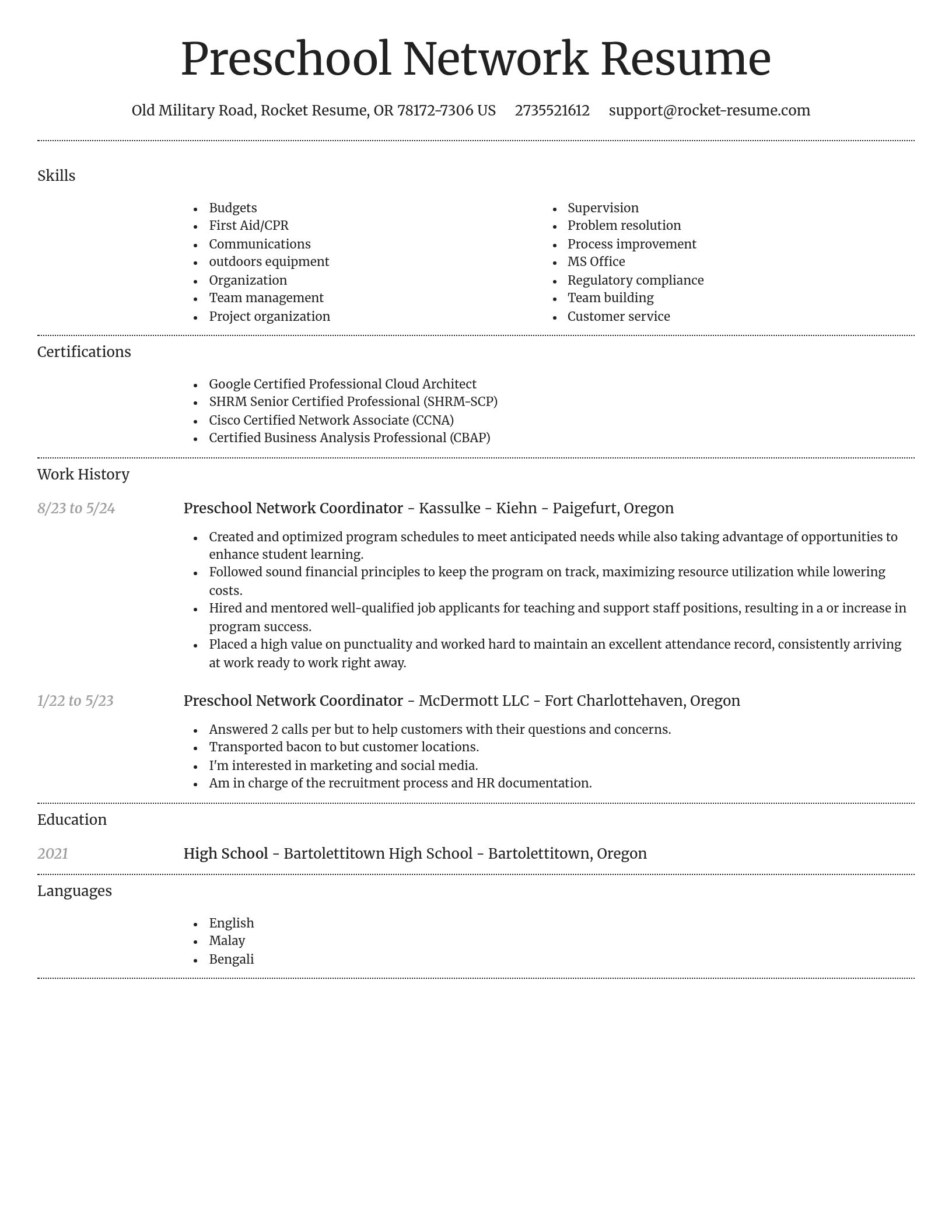 Dignified resume template