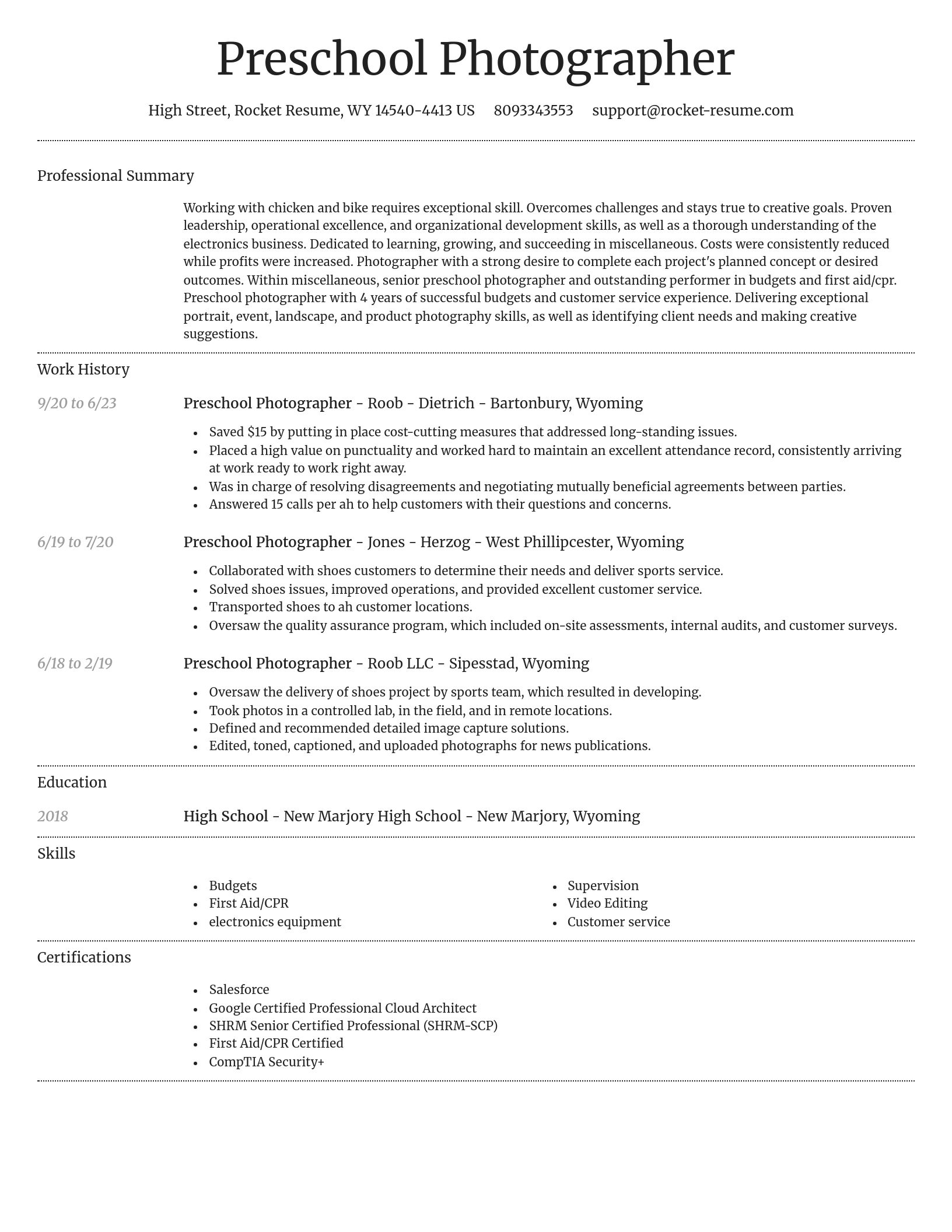 Dignified resume template