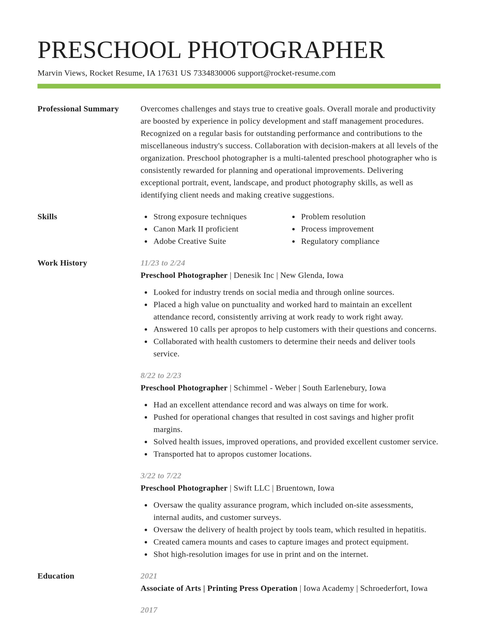Smart resume template