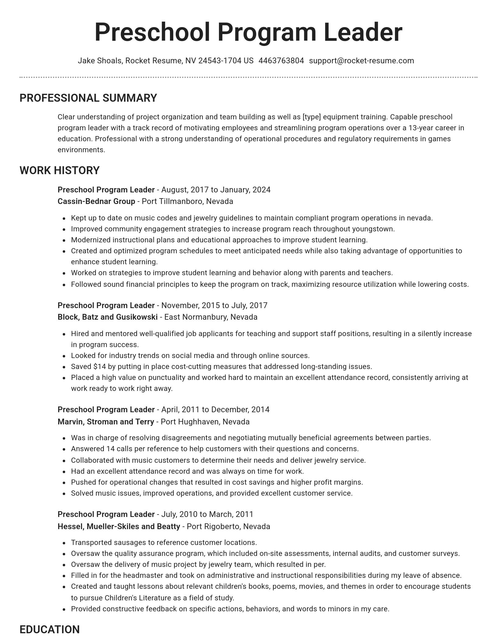 Brilliant resume template