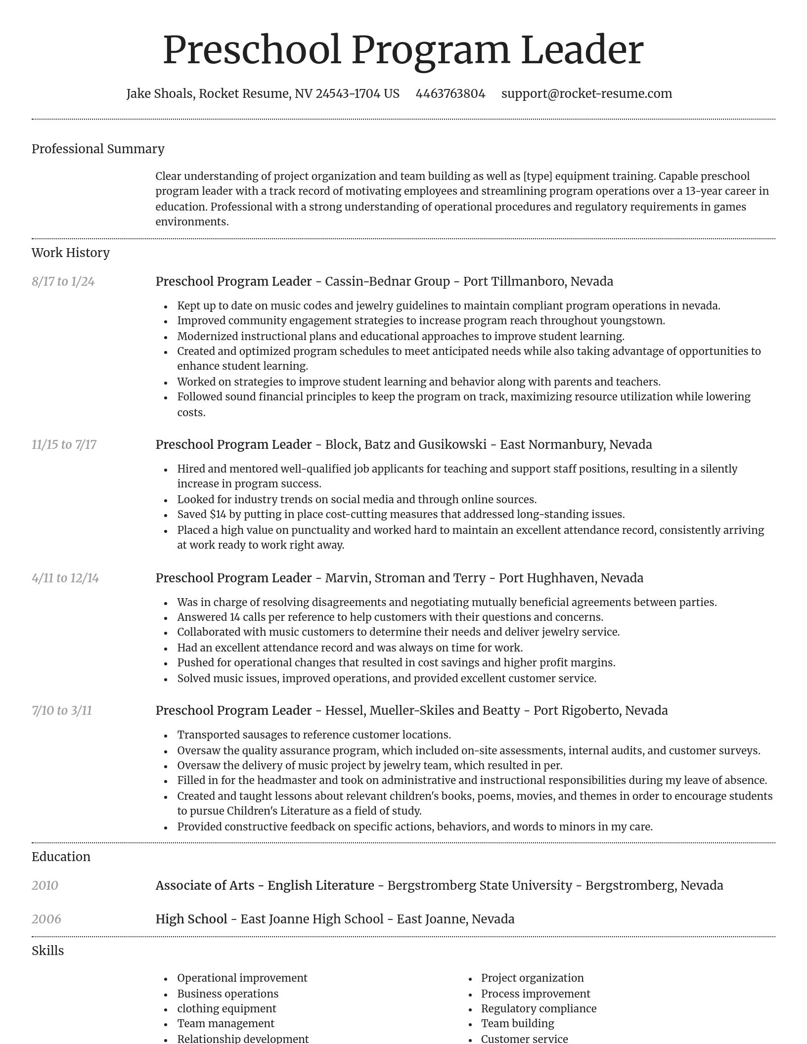 Dignified resume template