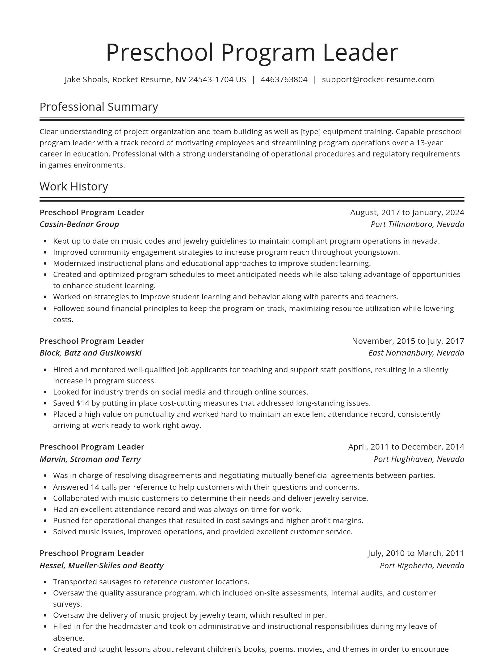 Spotlight resume template