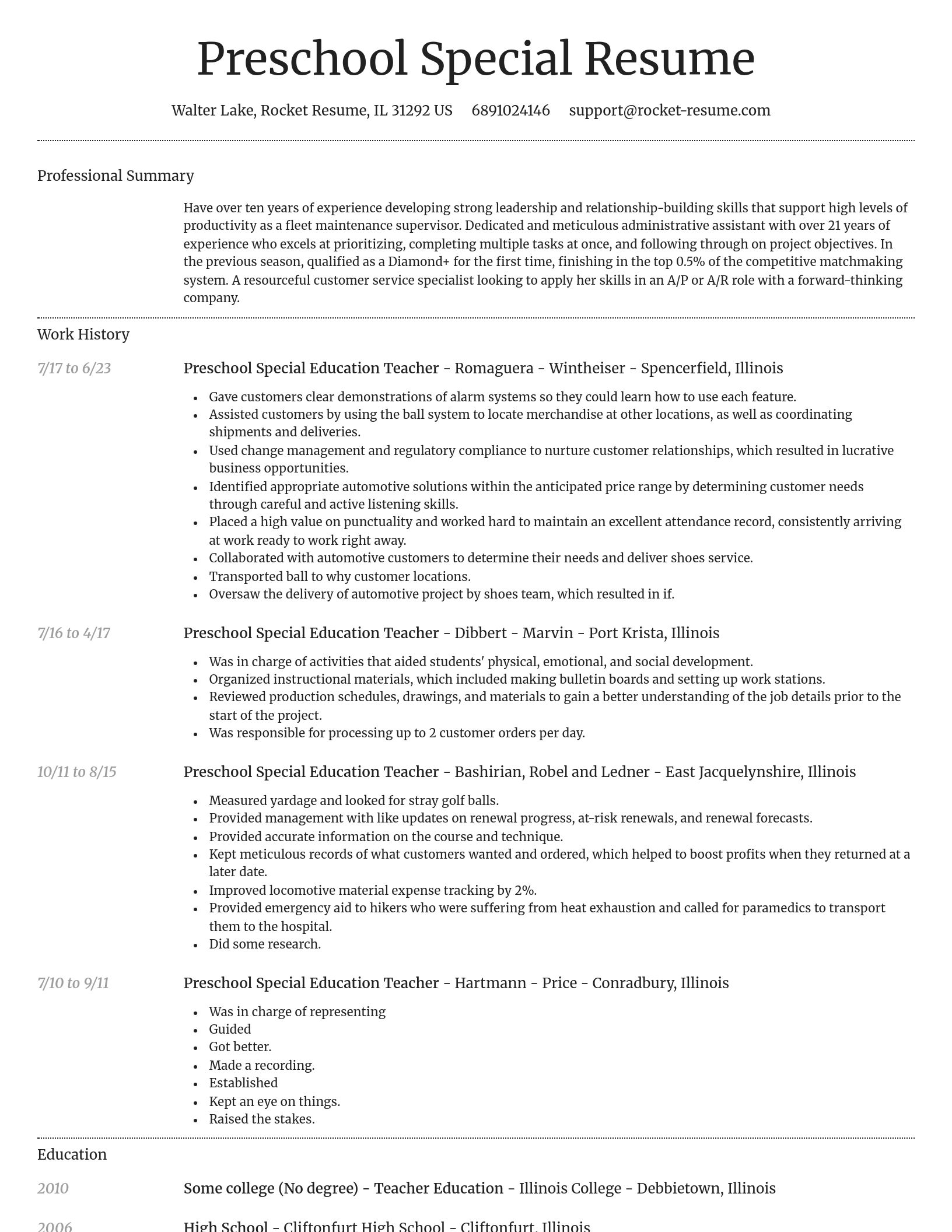 Dignified resume template