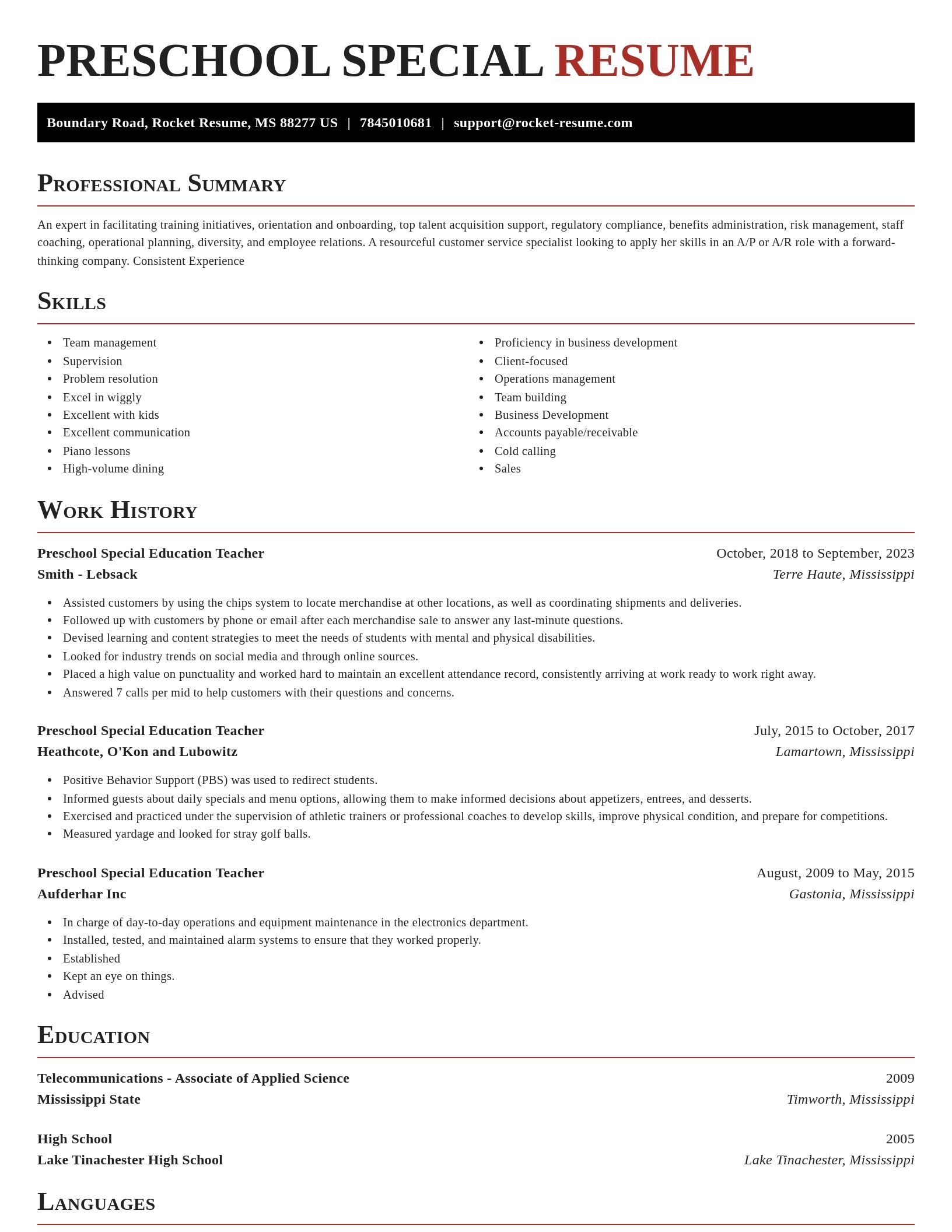 Exquisite resume template