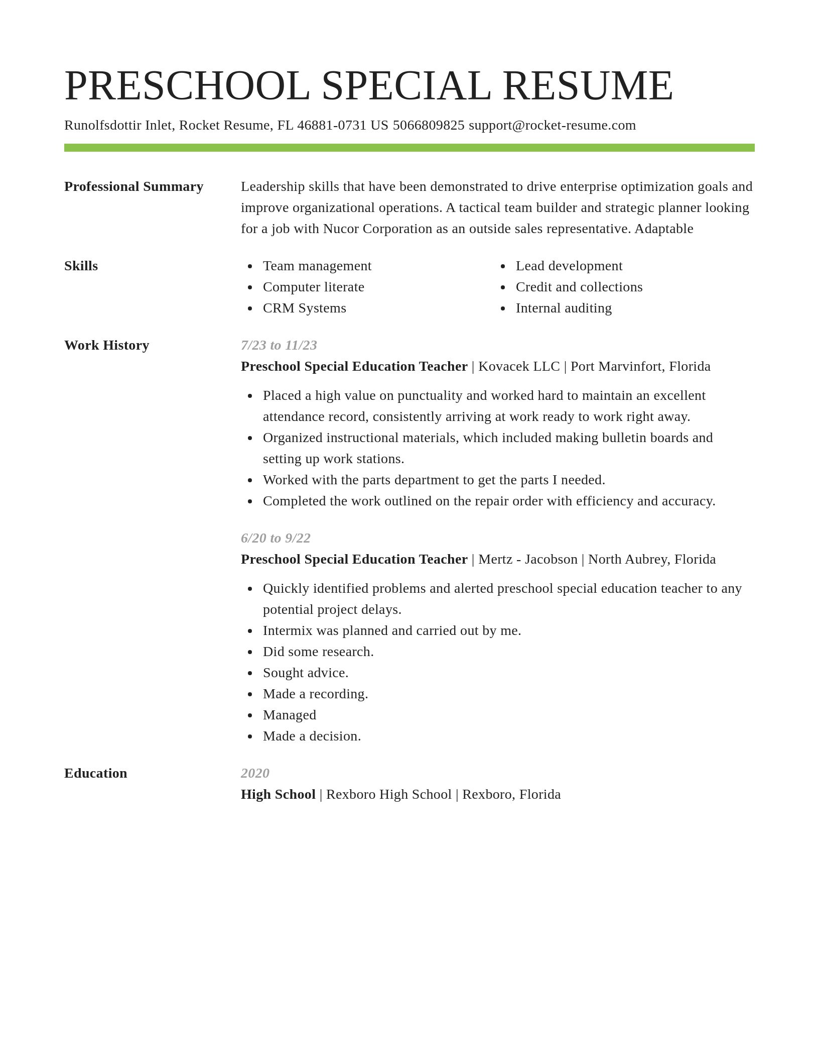 Smart resume template
