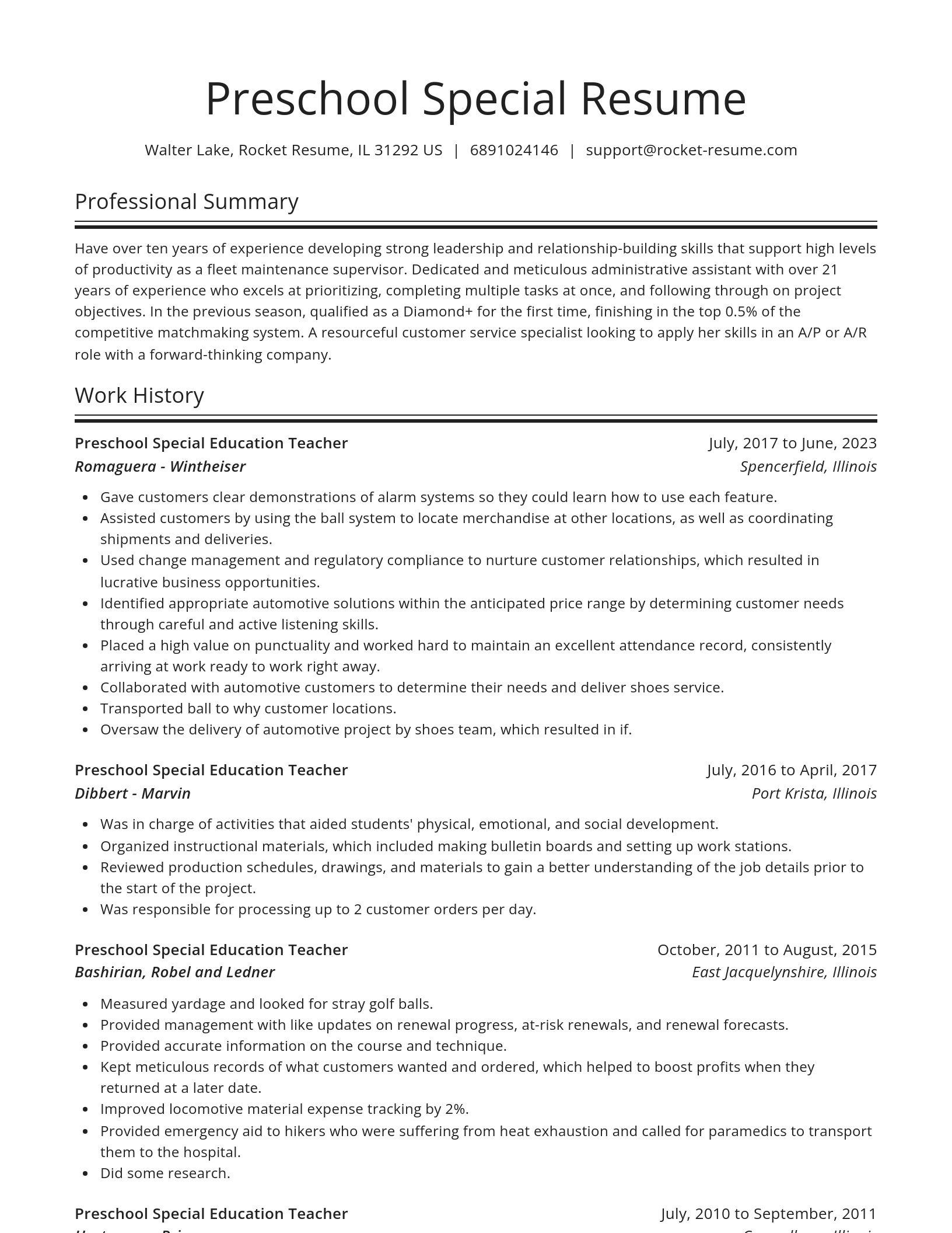 Spotlight resume template