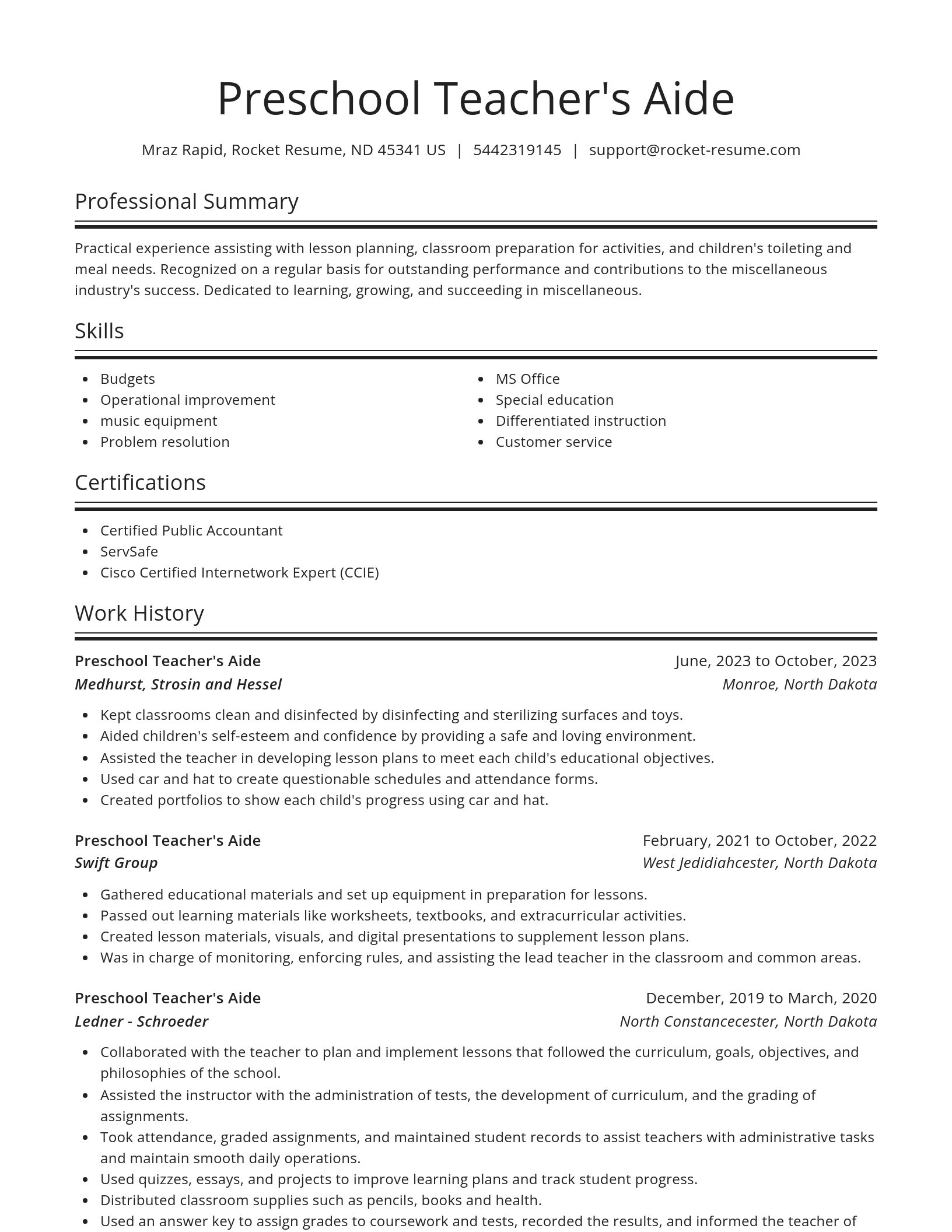 Spotlight resume template