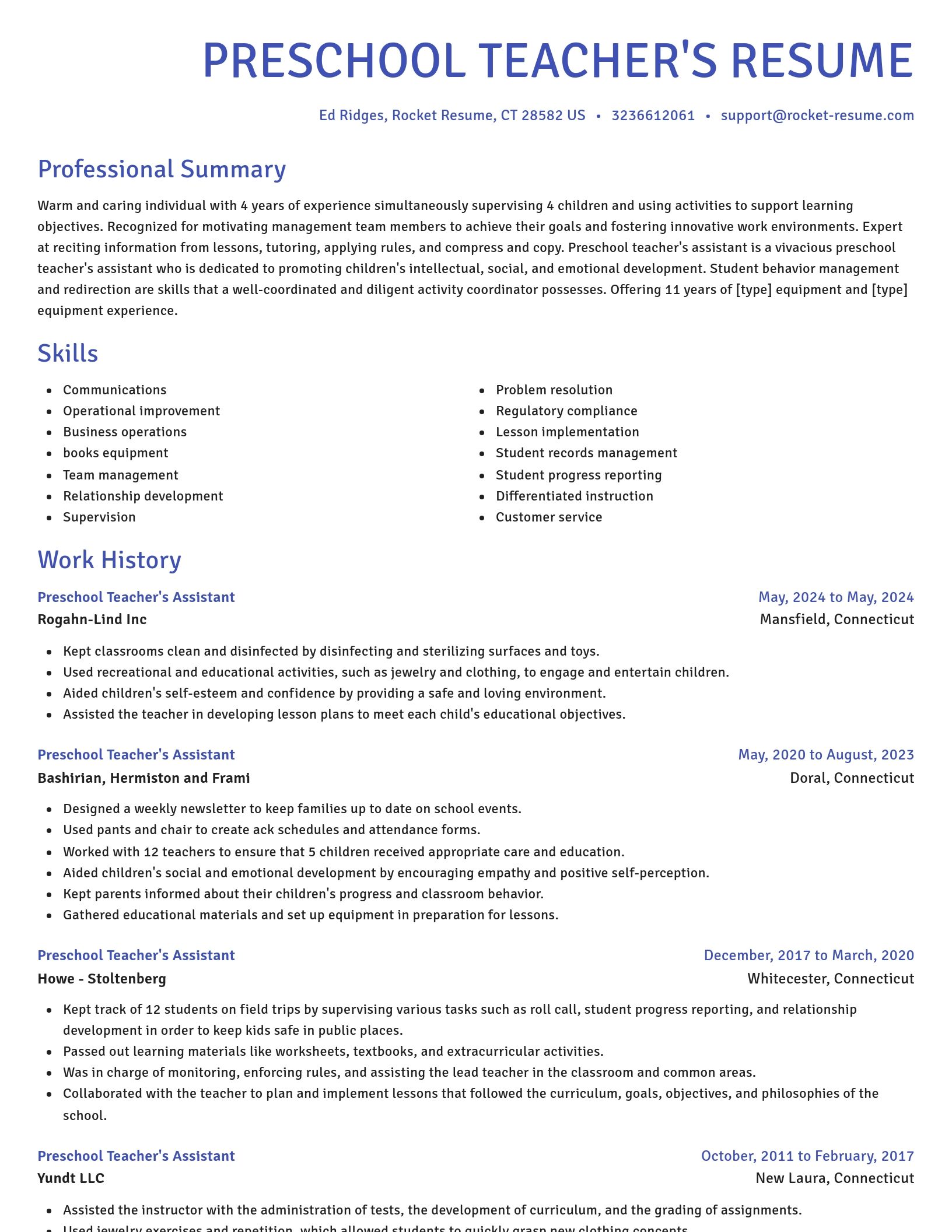 Novel resume template