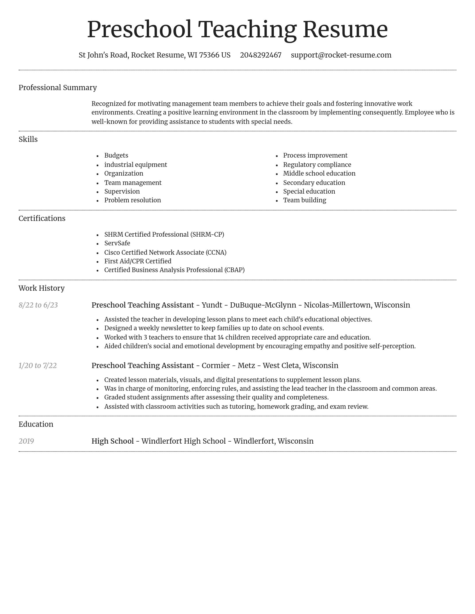 Dignified resume template