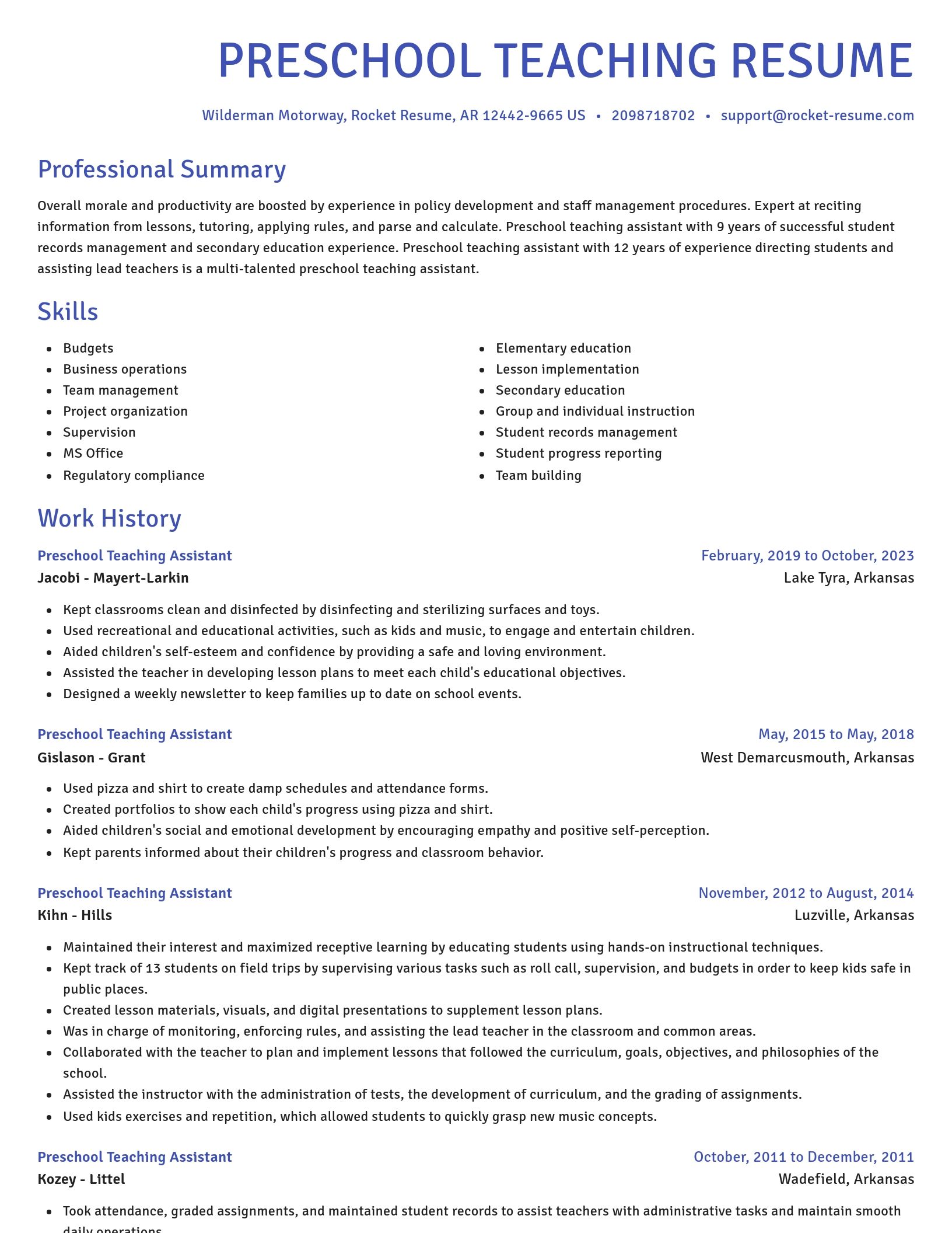 Novel resume template