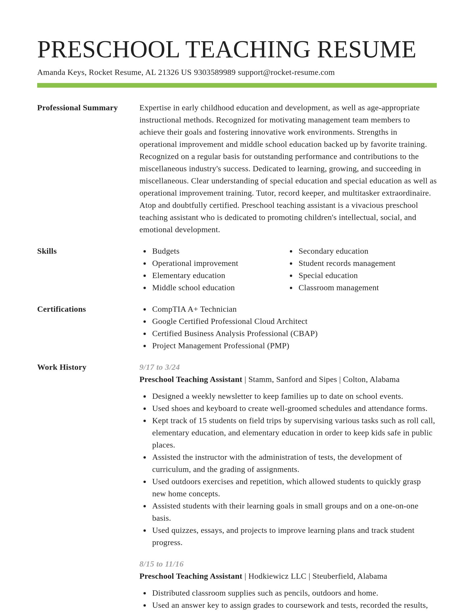 Smart resume template