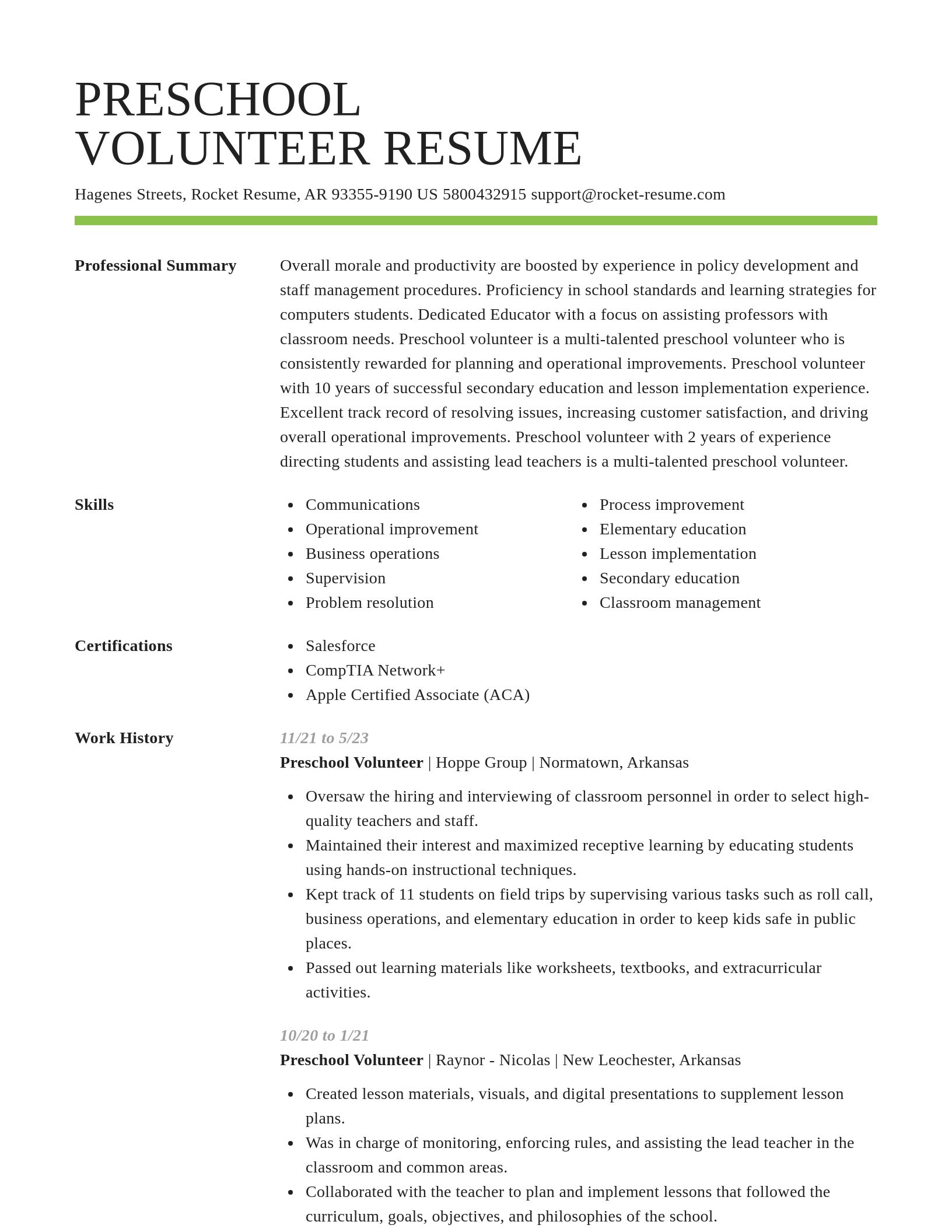 Smart resume template