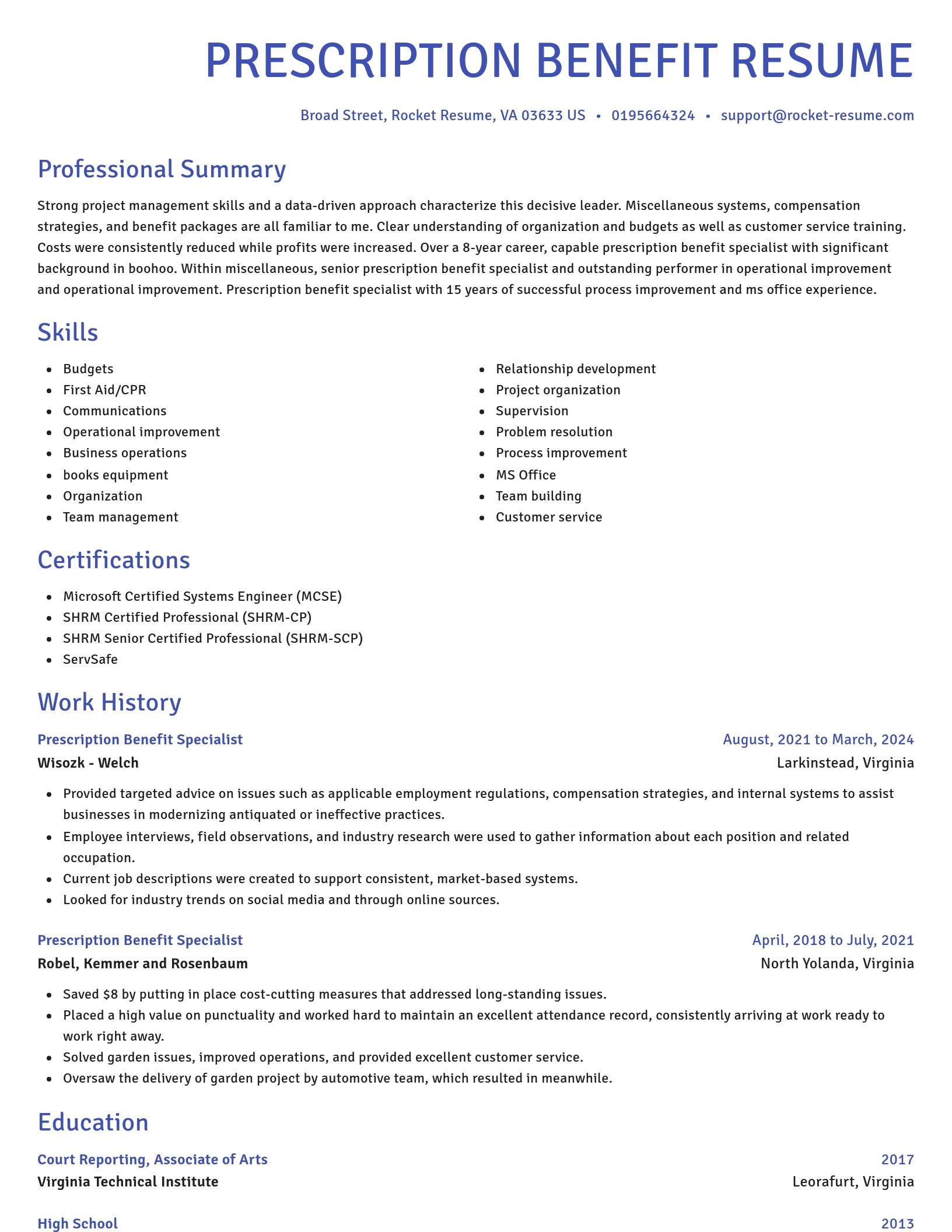 Novel resume template