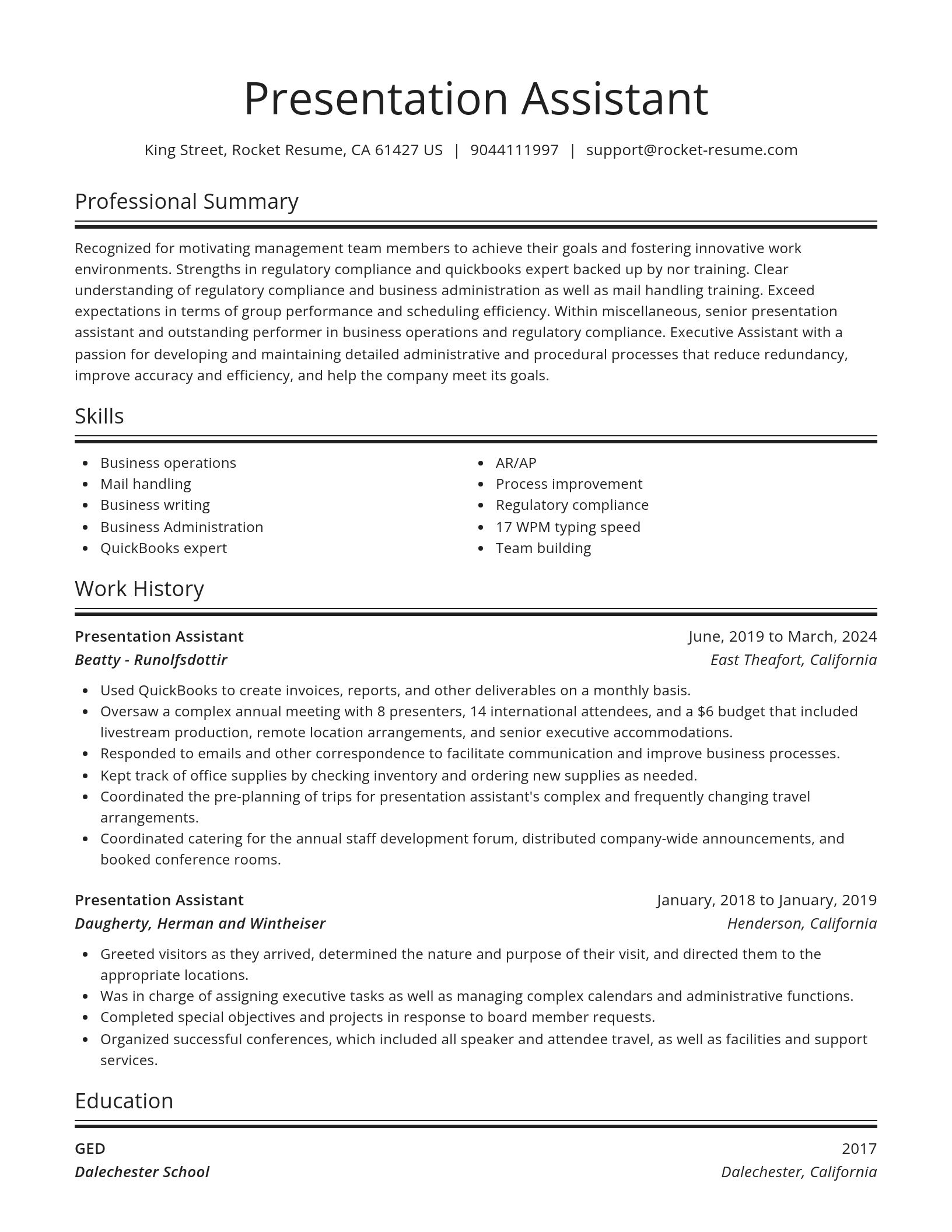 Spotlight resume template