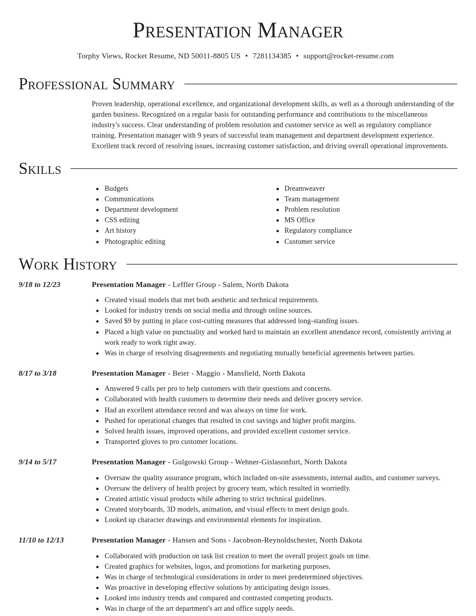 Director resume template