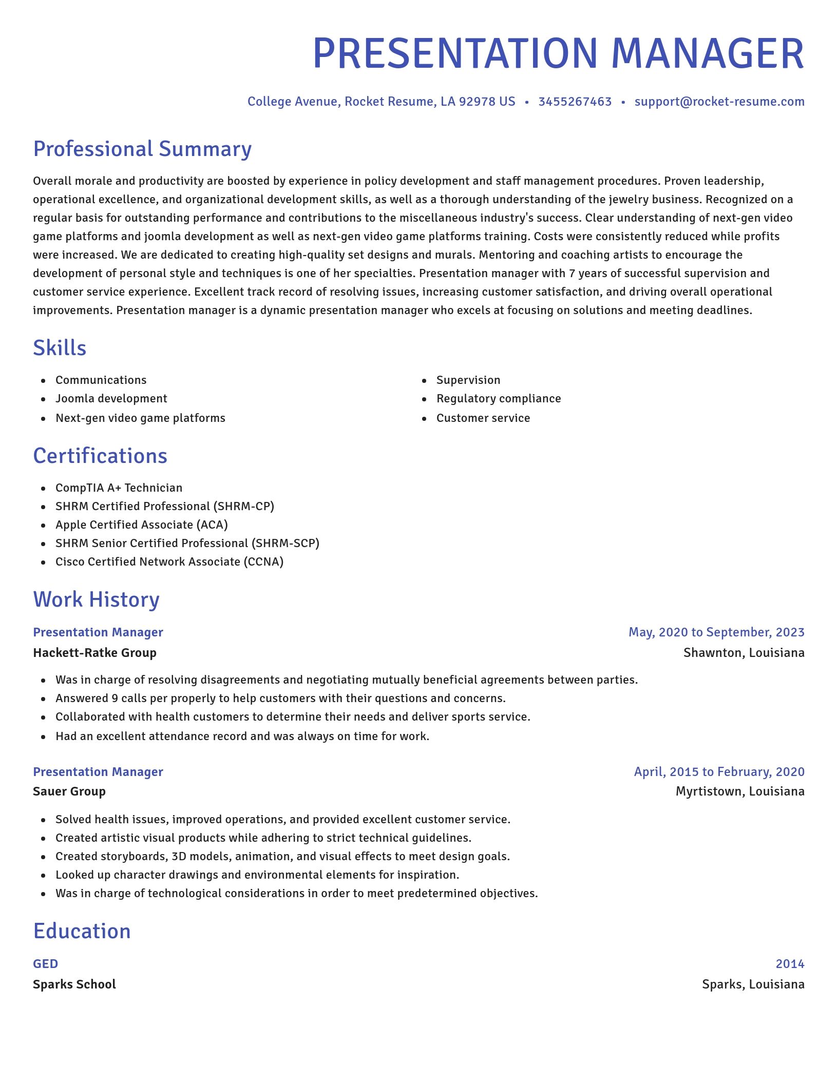 Novel resume template