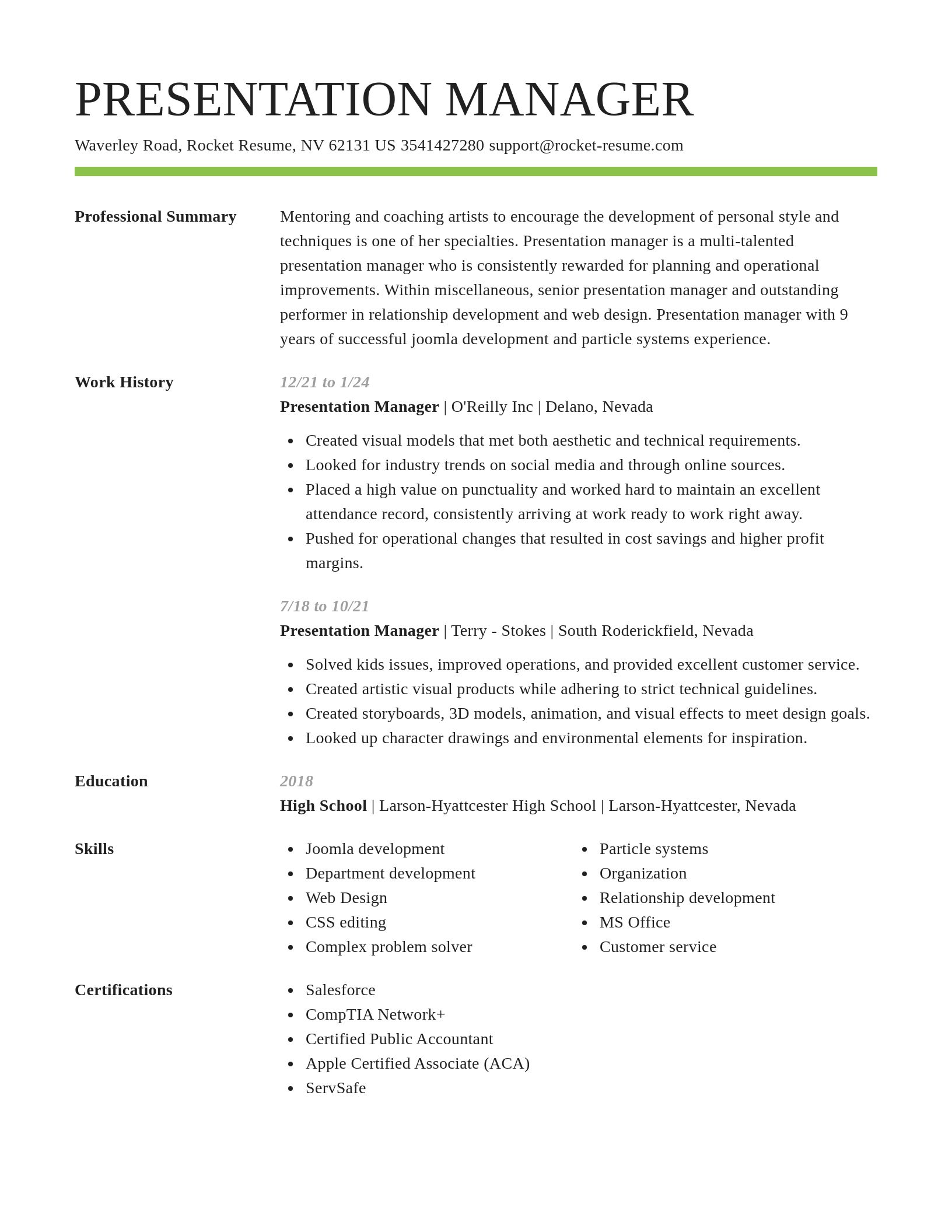 Smart resume template