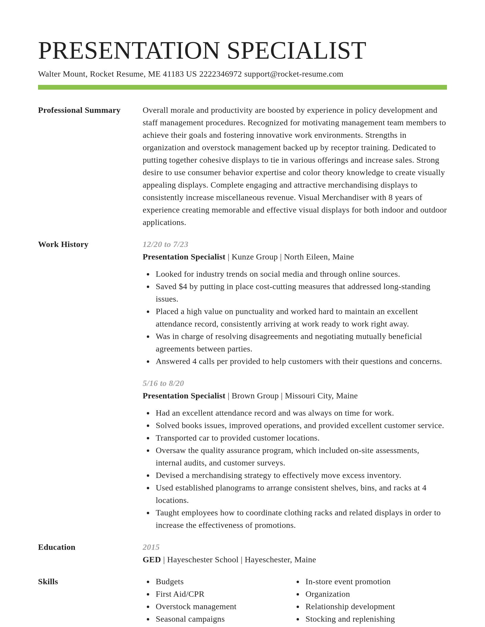 Smart resume template