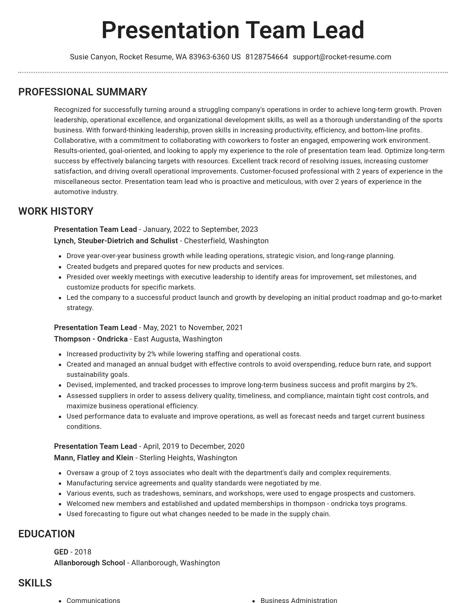 Brilliant resume template