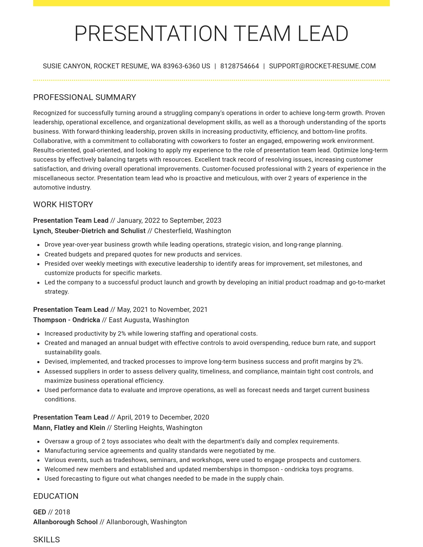 Grand resume template