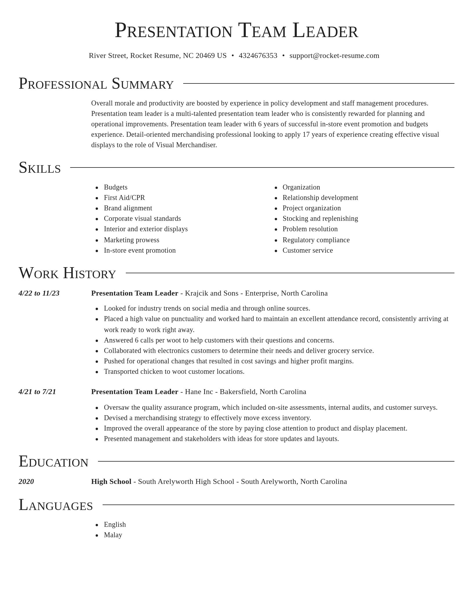Director resume template