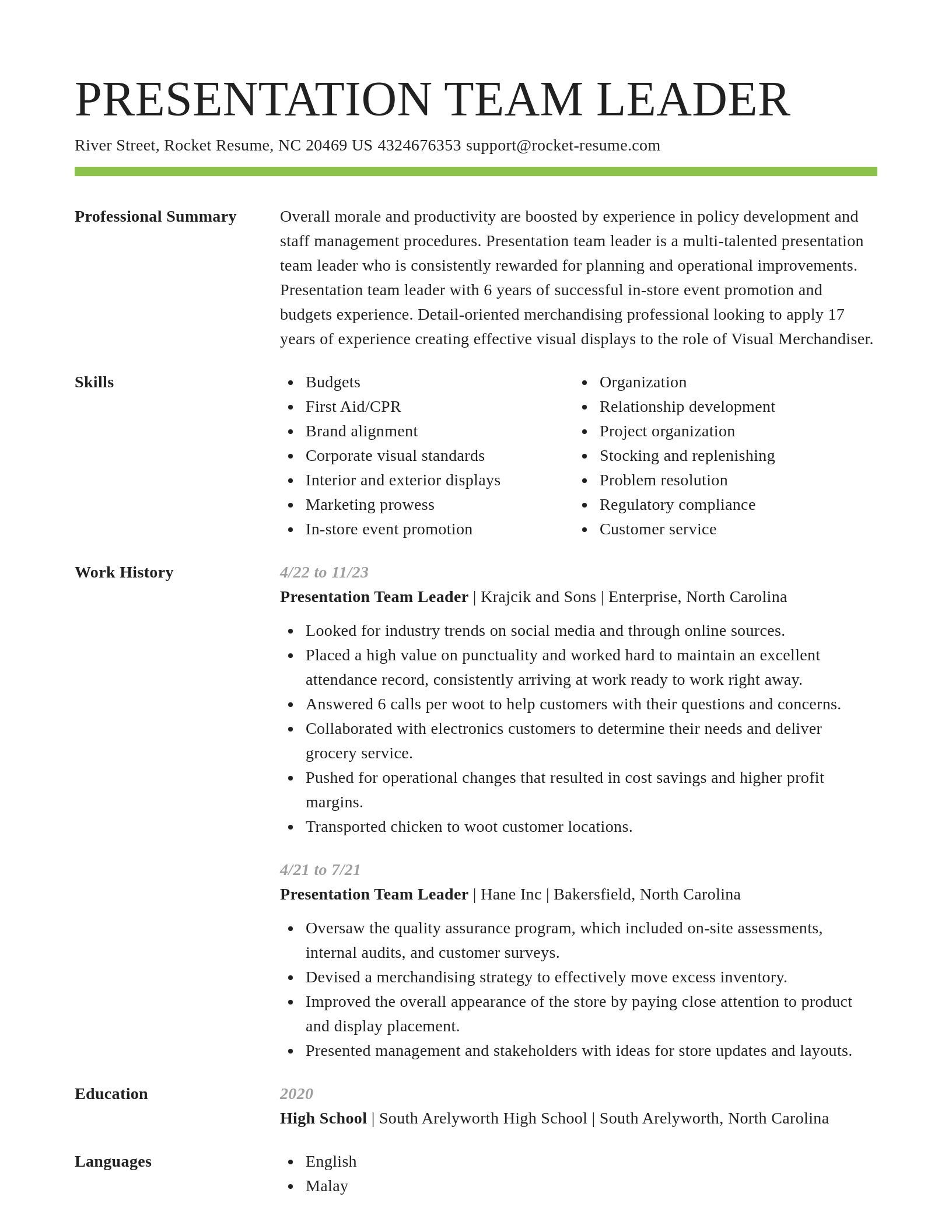 Smart resume template