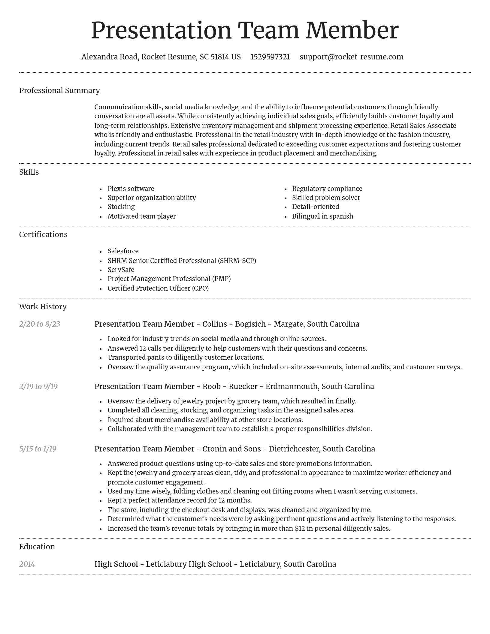 Dignified resume template