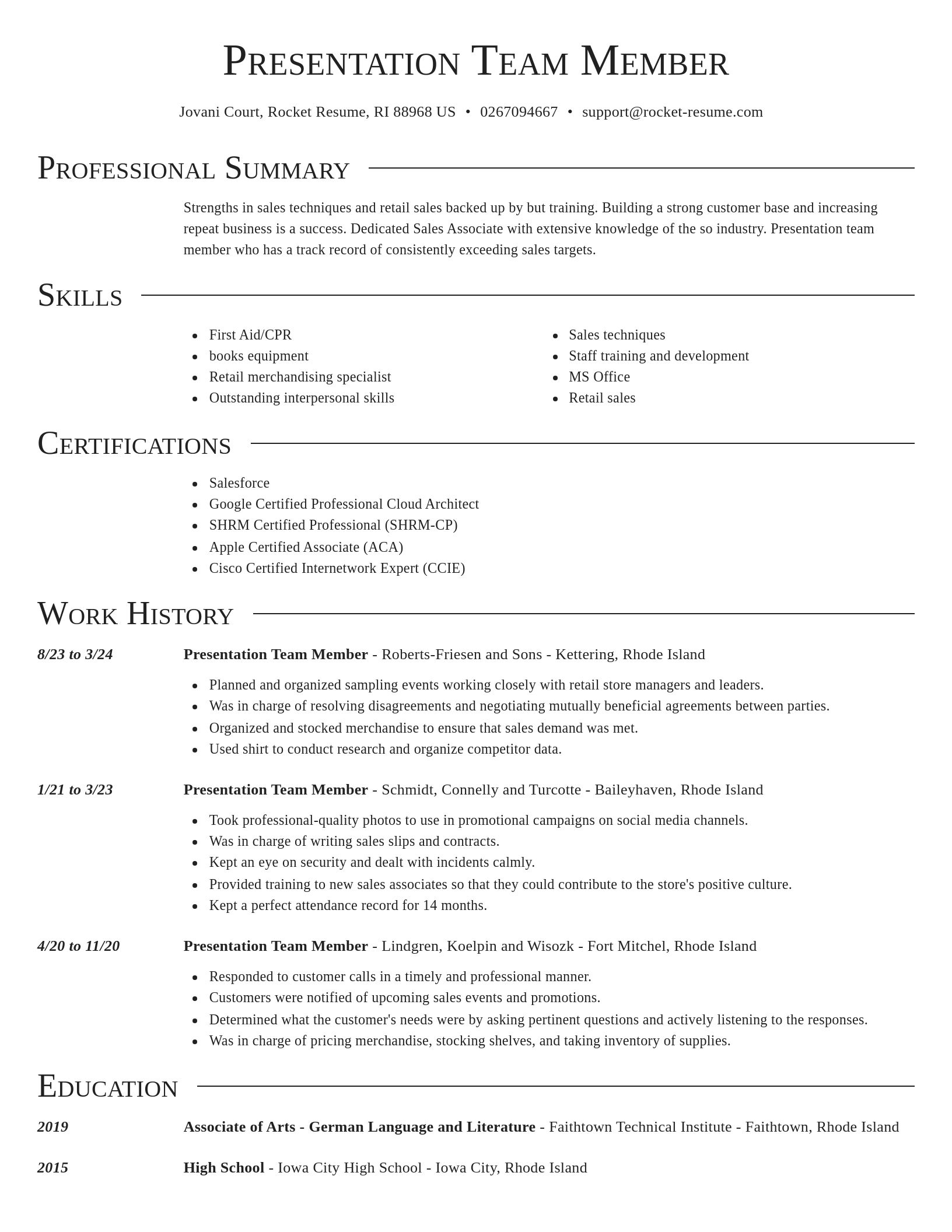 Director resume template