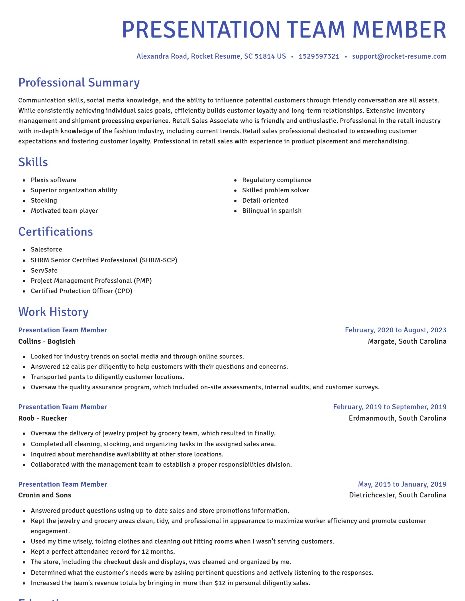 Novel resume template