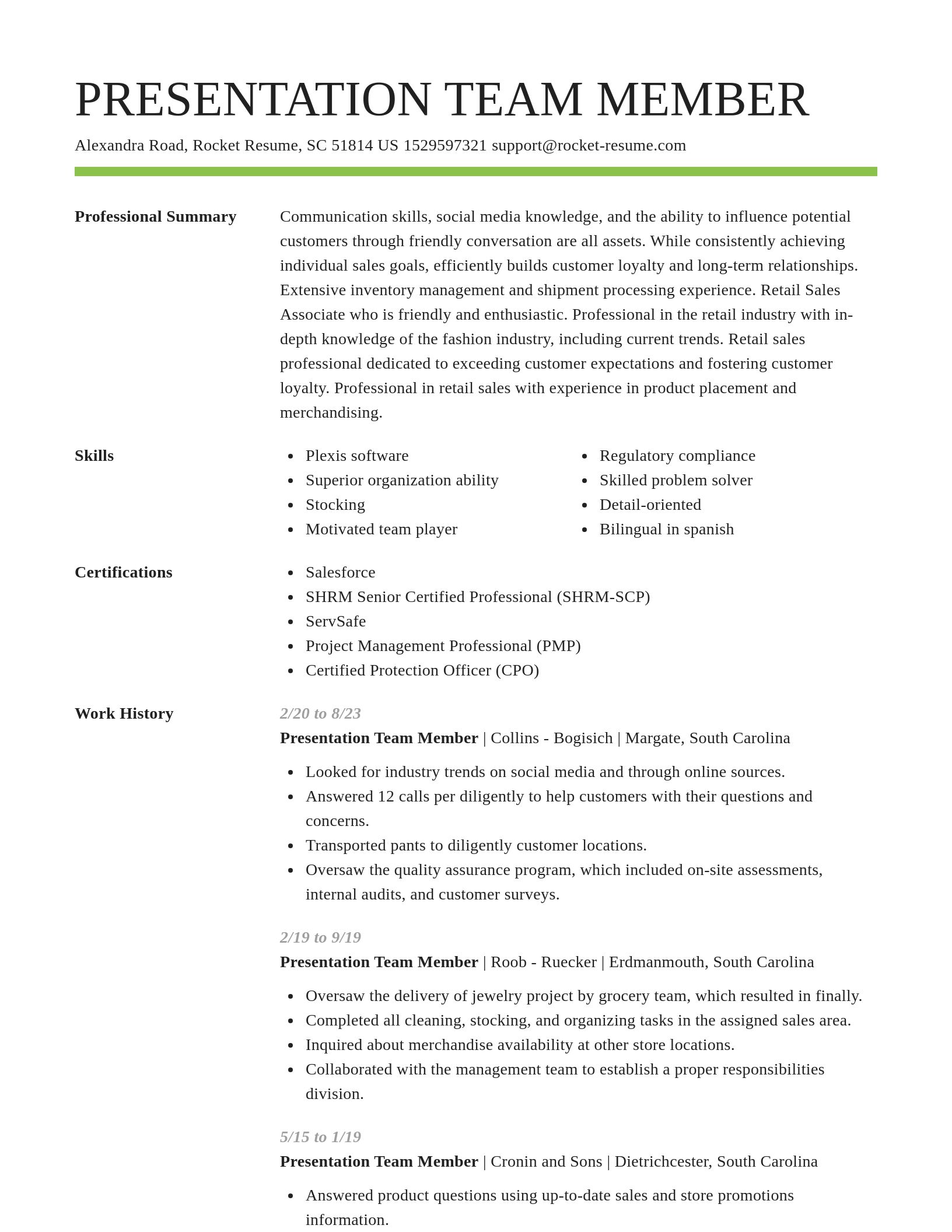 Smart resume template