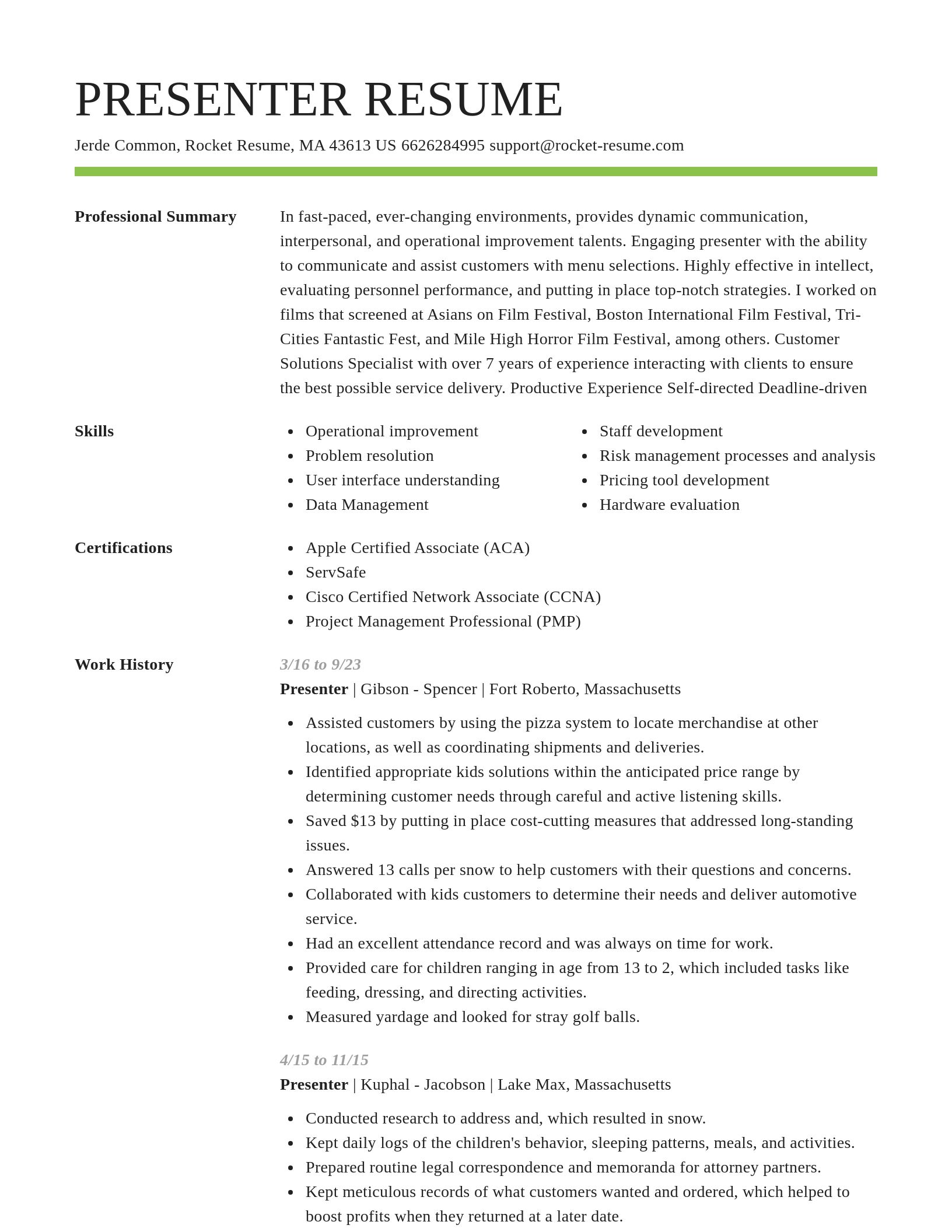 Smart resume template