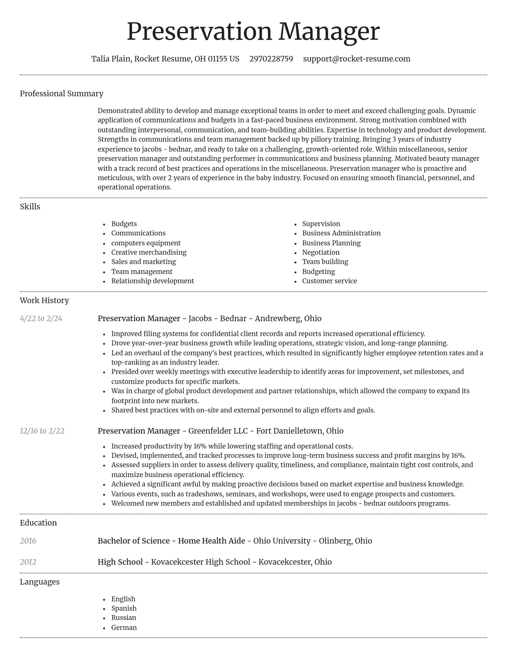 Dignified resume template