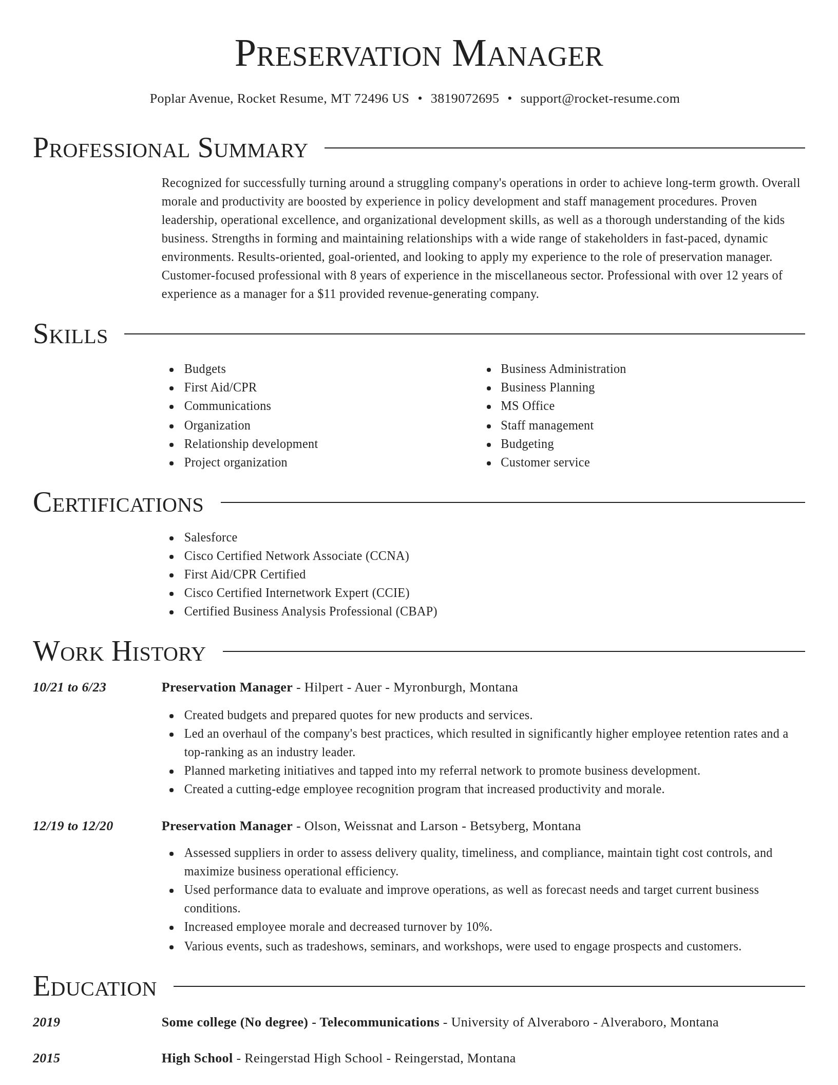 Director resume template