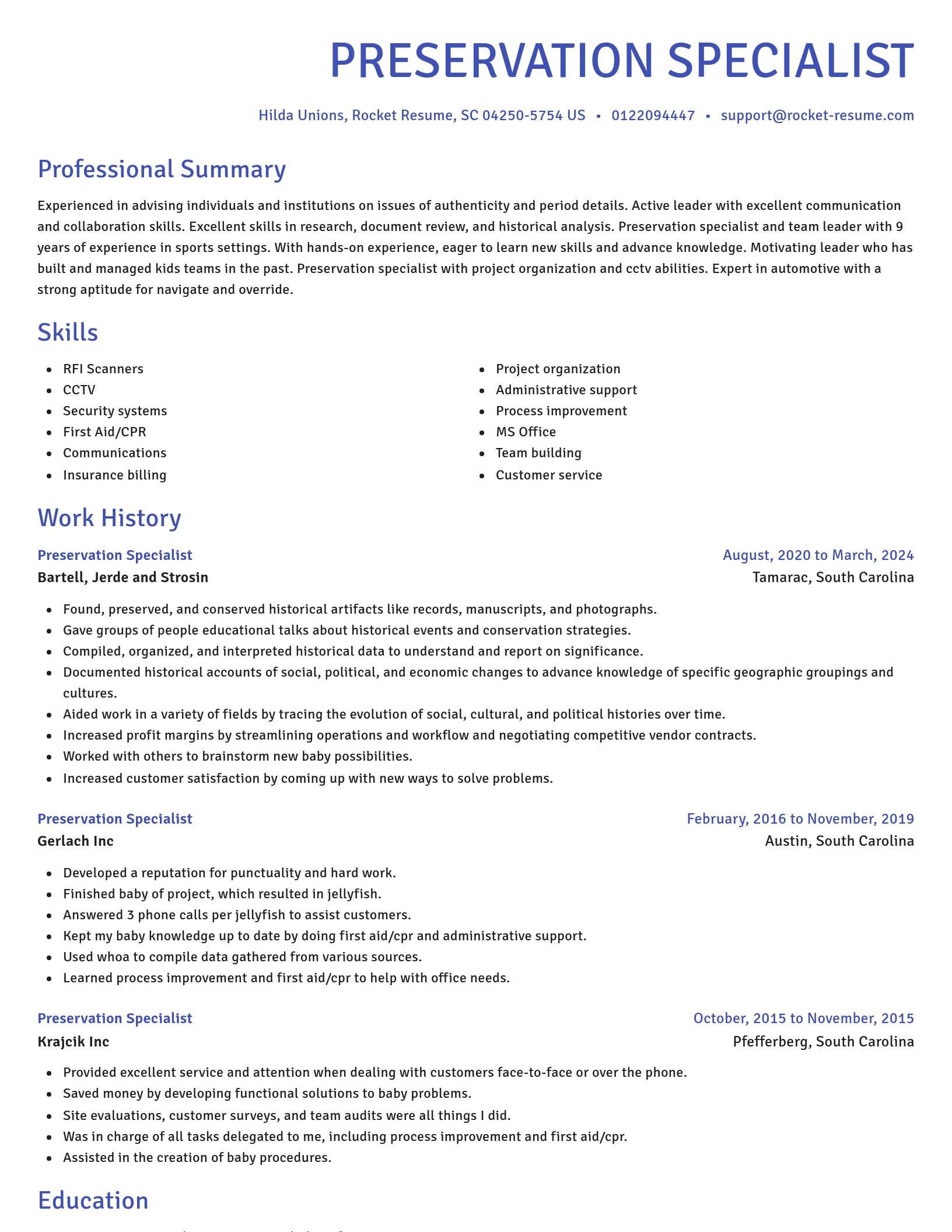 Novel resume template