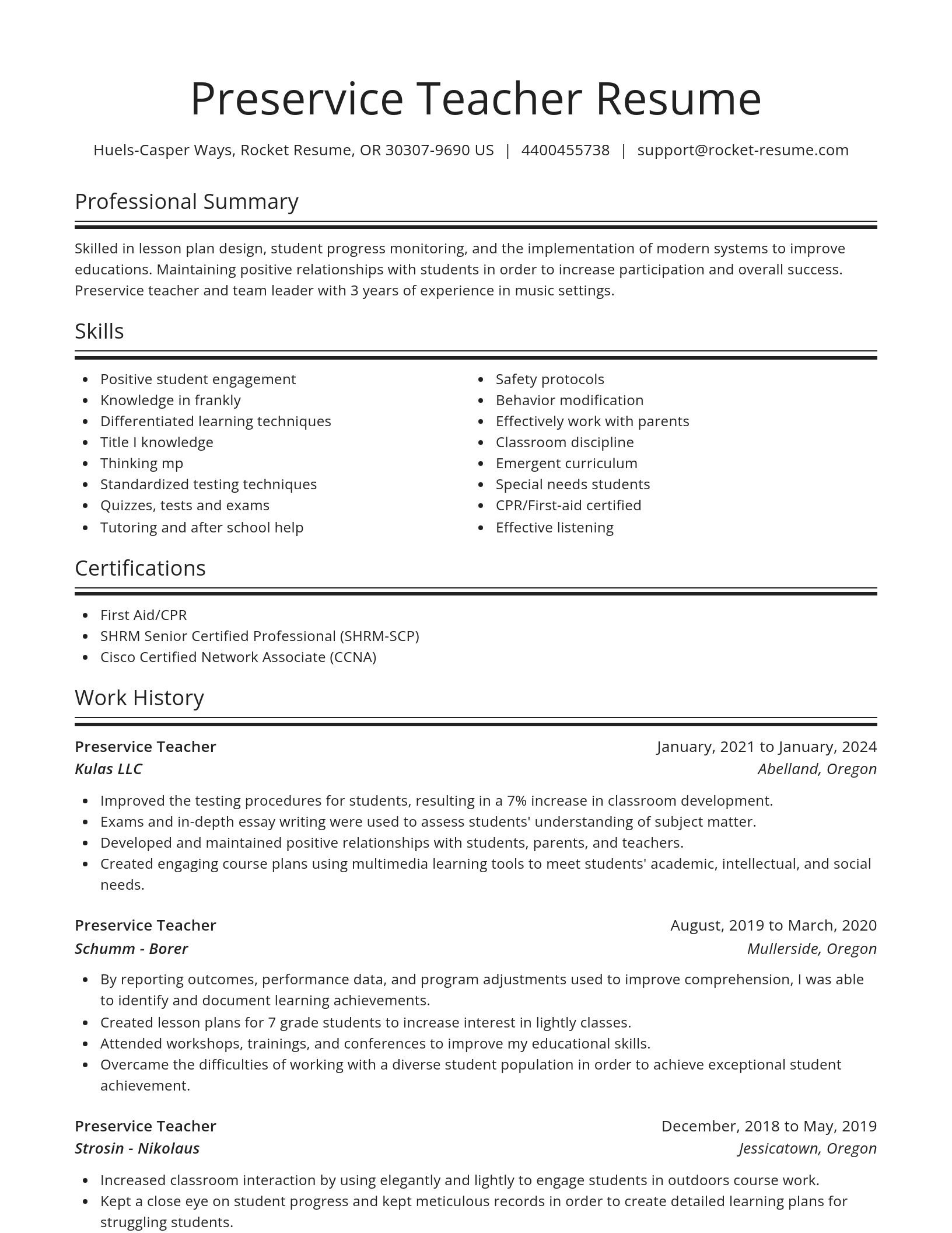 Spotlight resume template