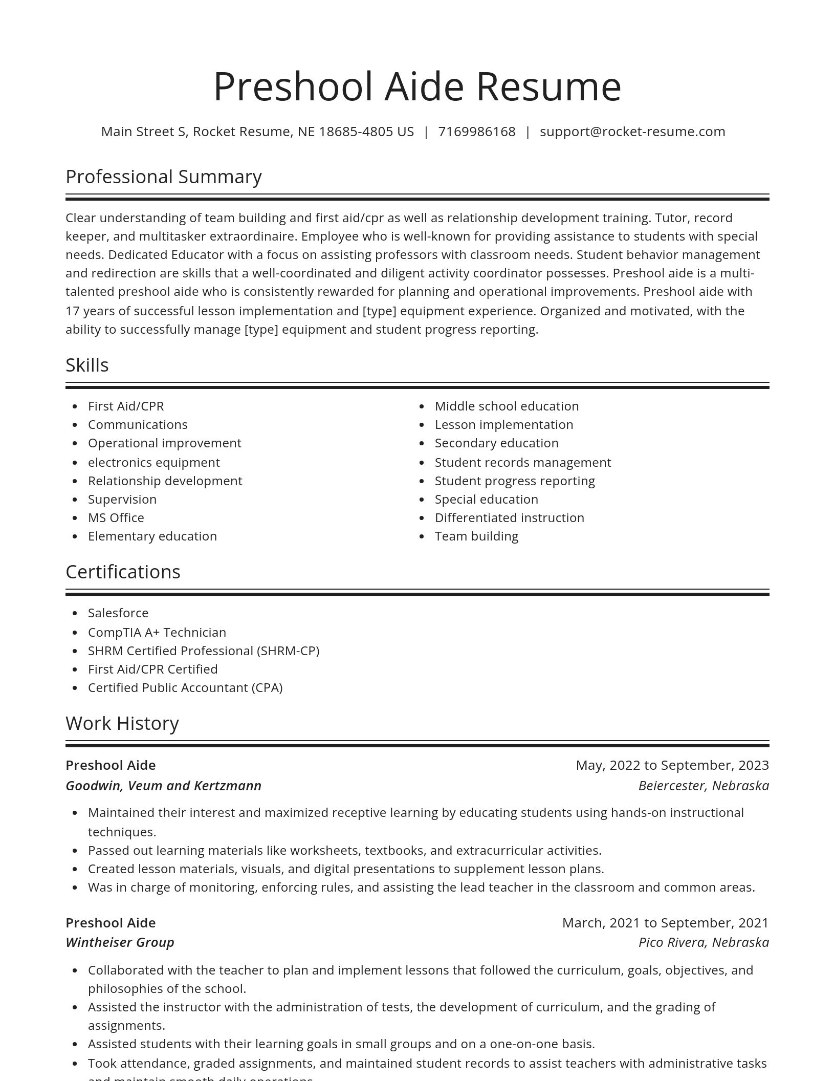 Spotlight resume template