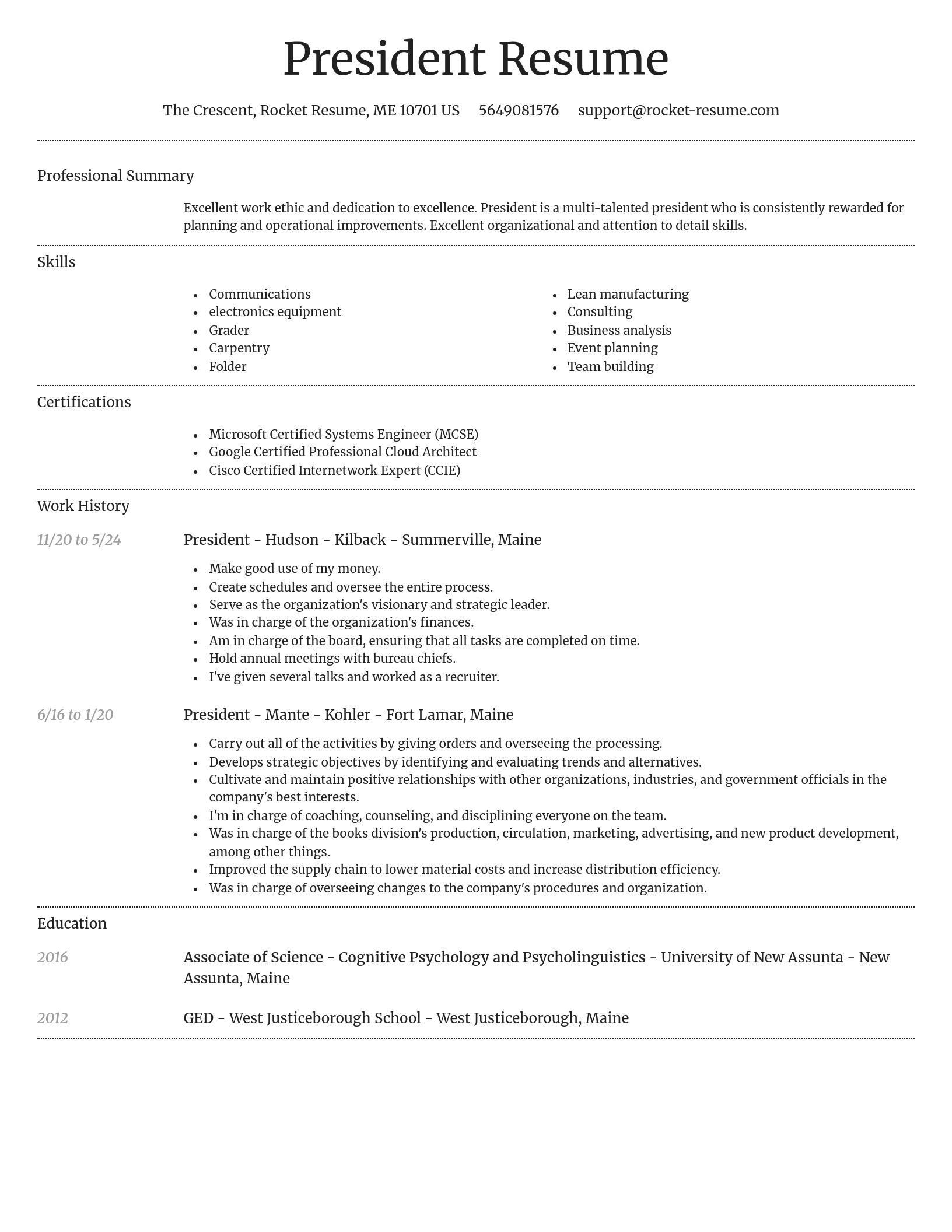 Dignified resume template