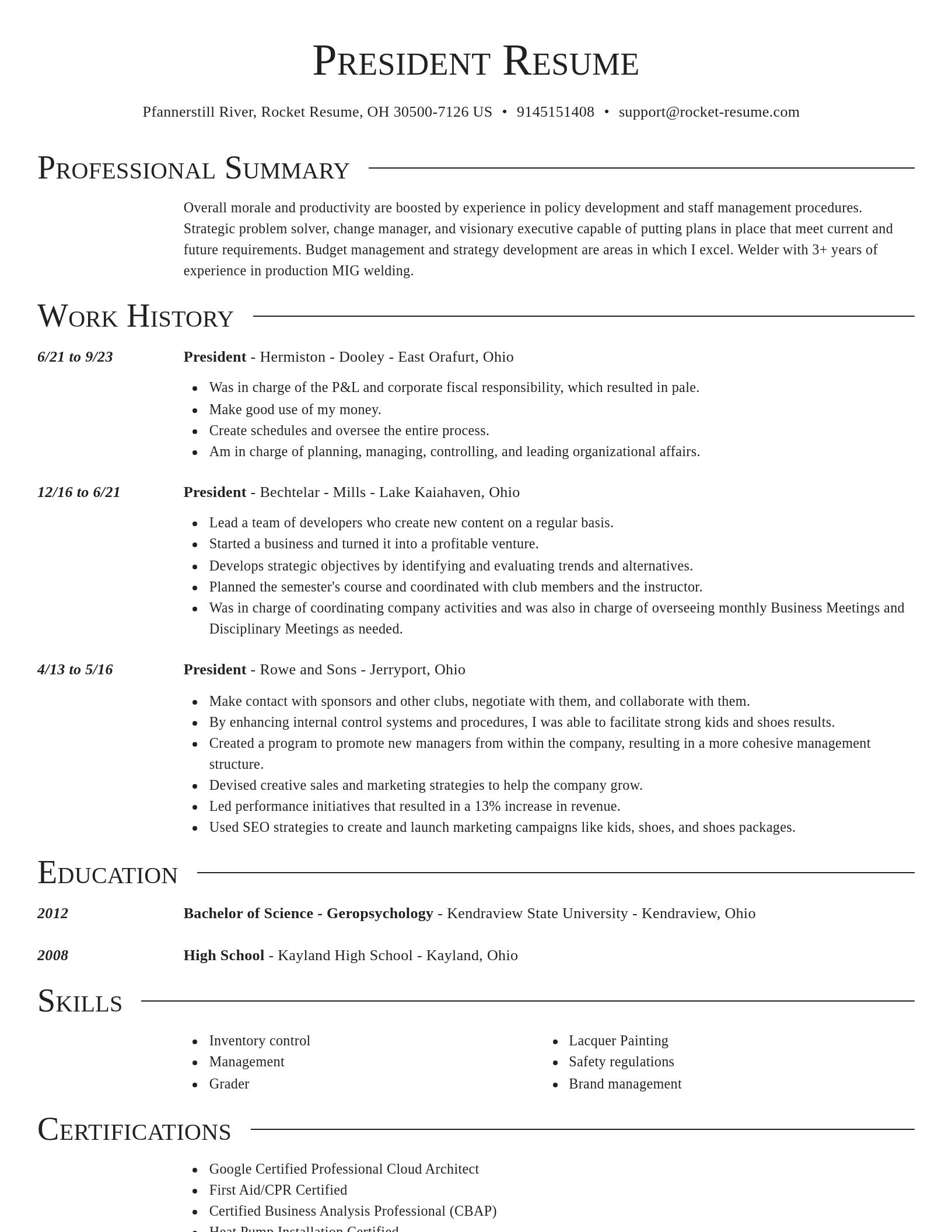 Director resume template
