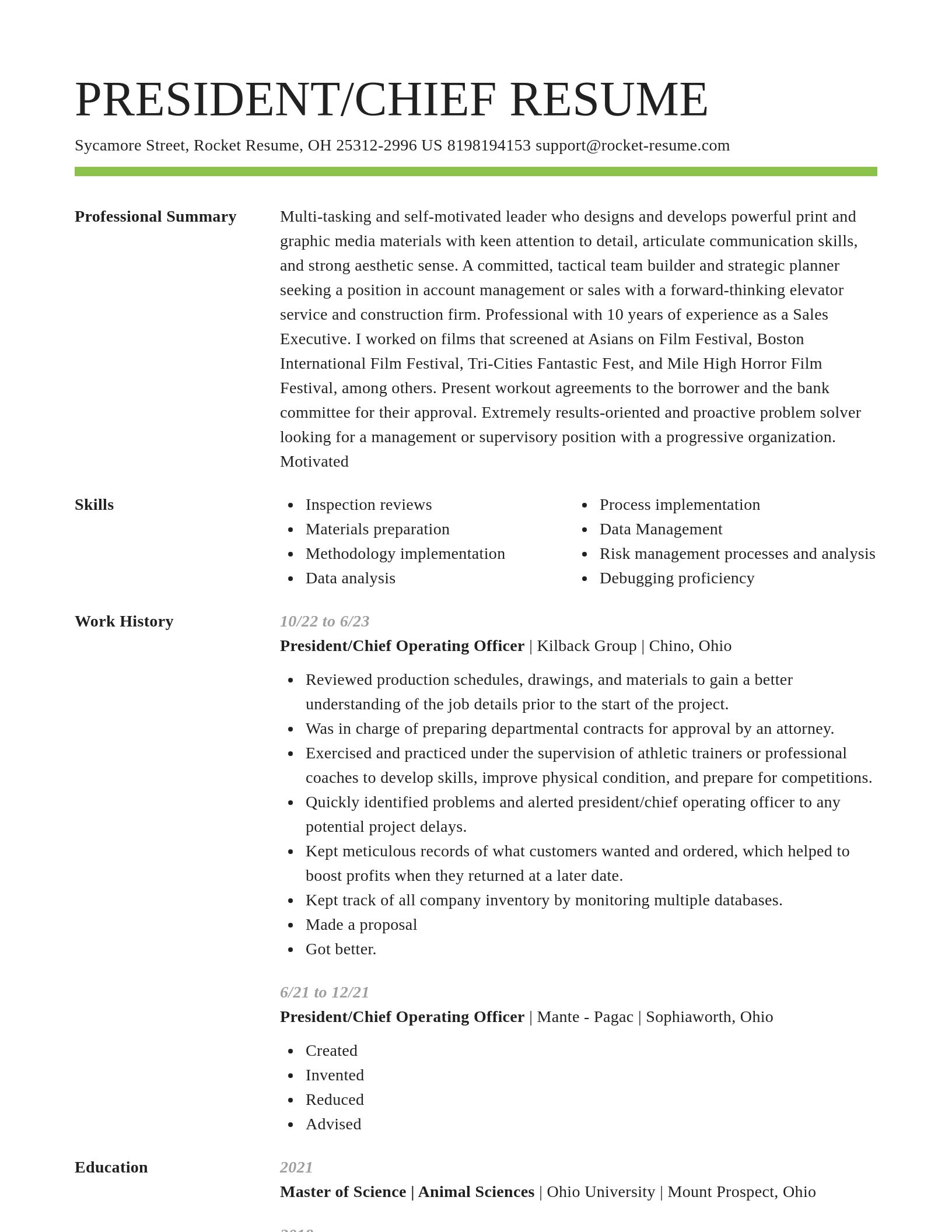 Smart resume template