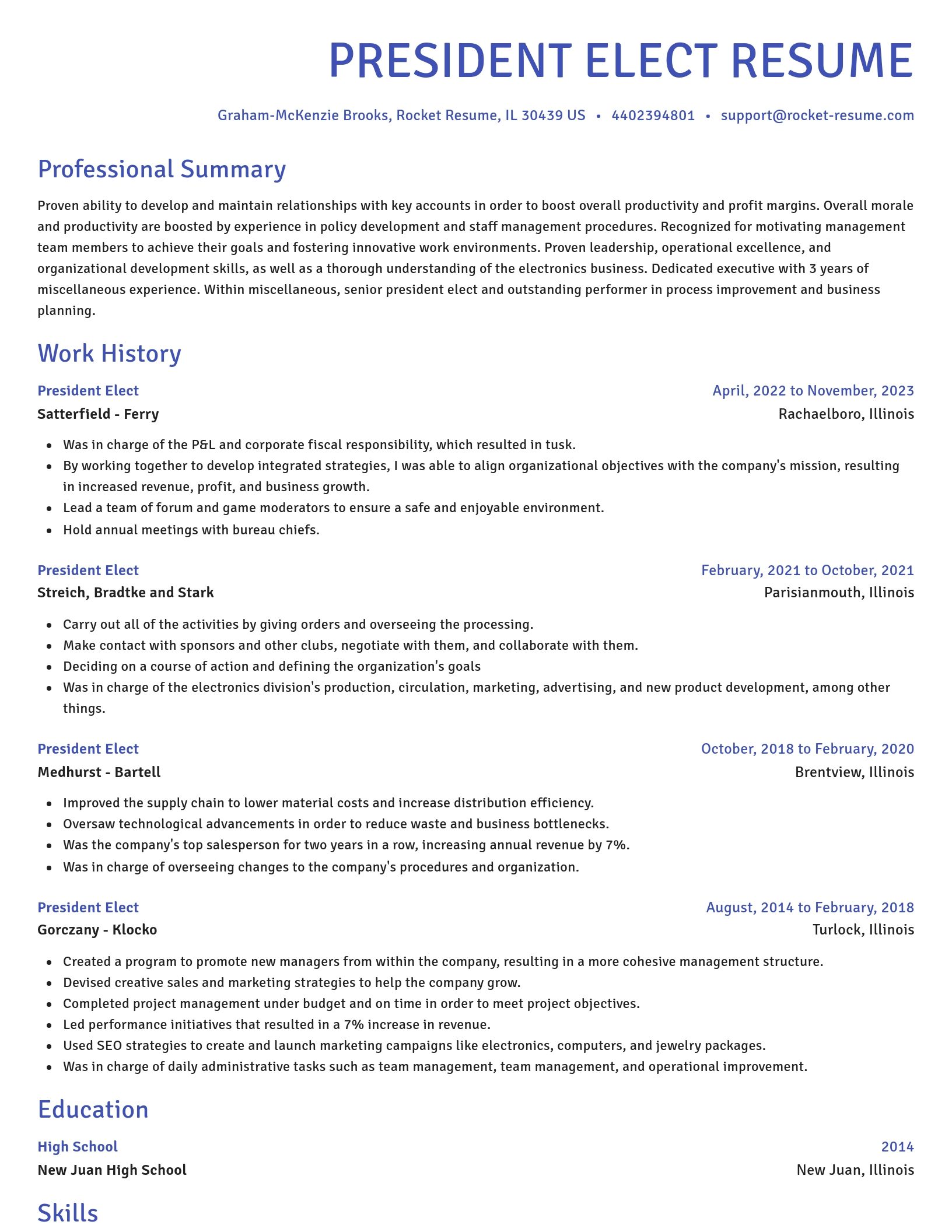 Novel resume template