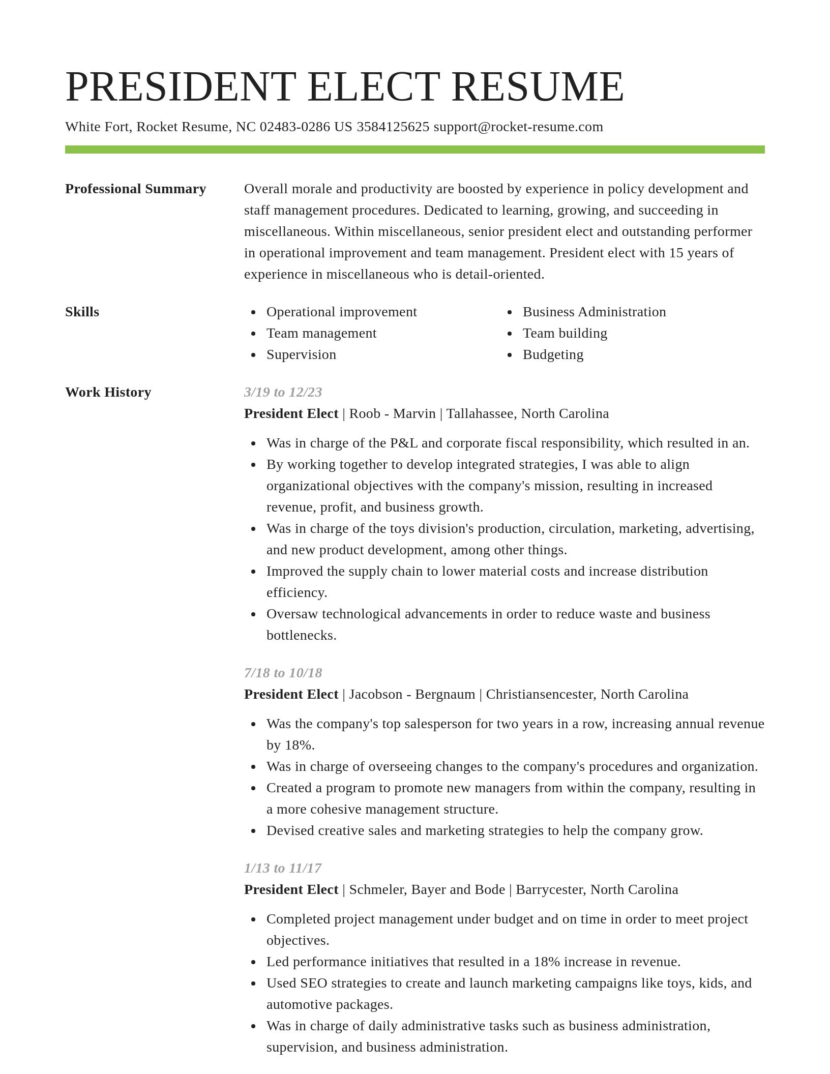 Smart resume template