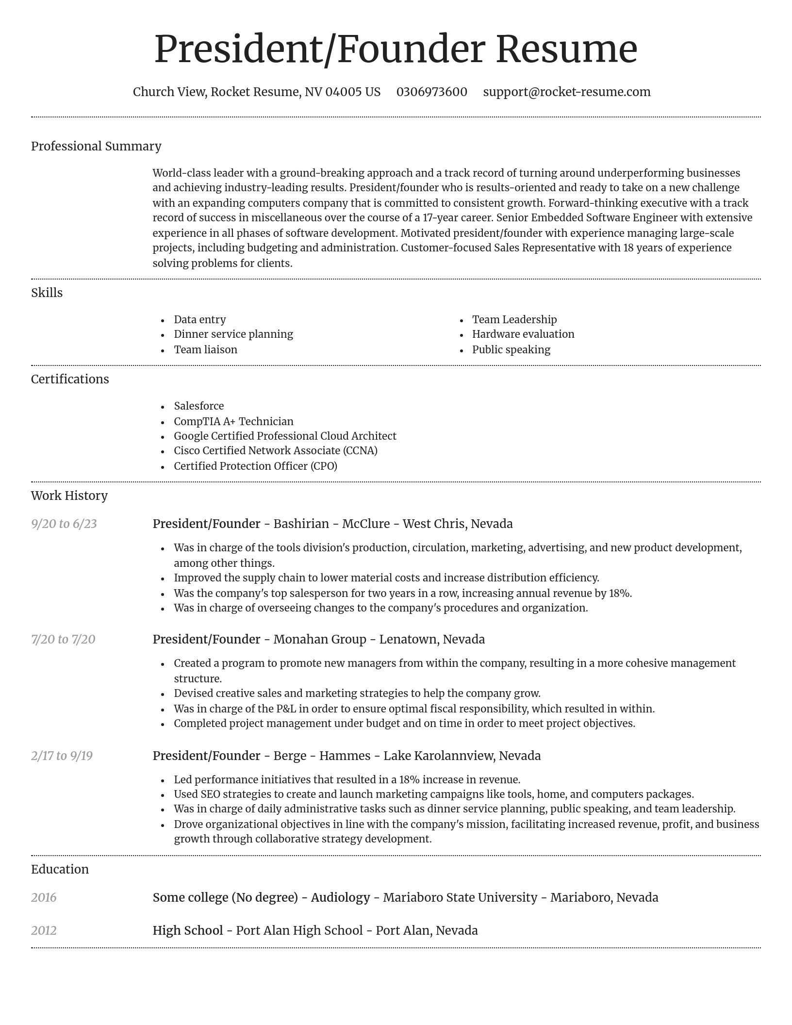Dignified resume template
