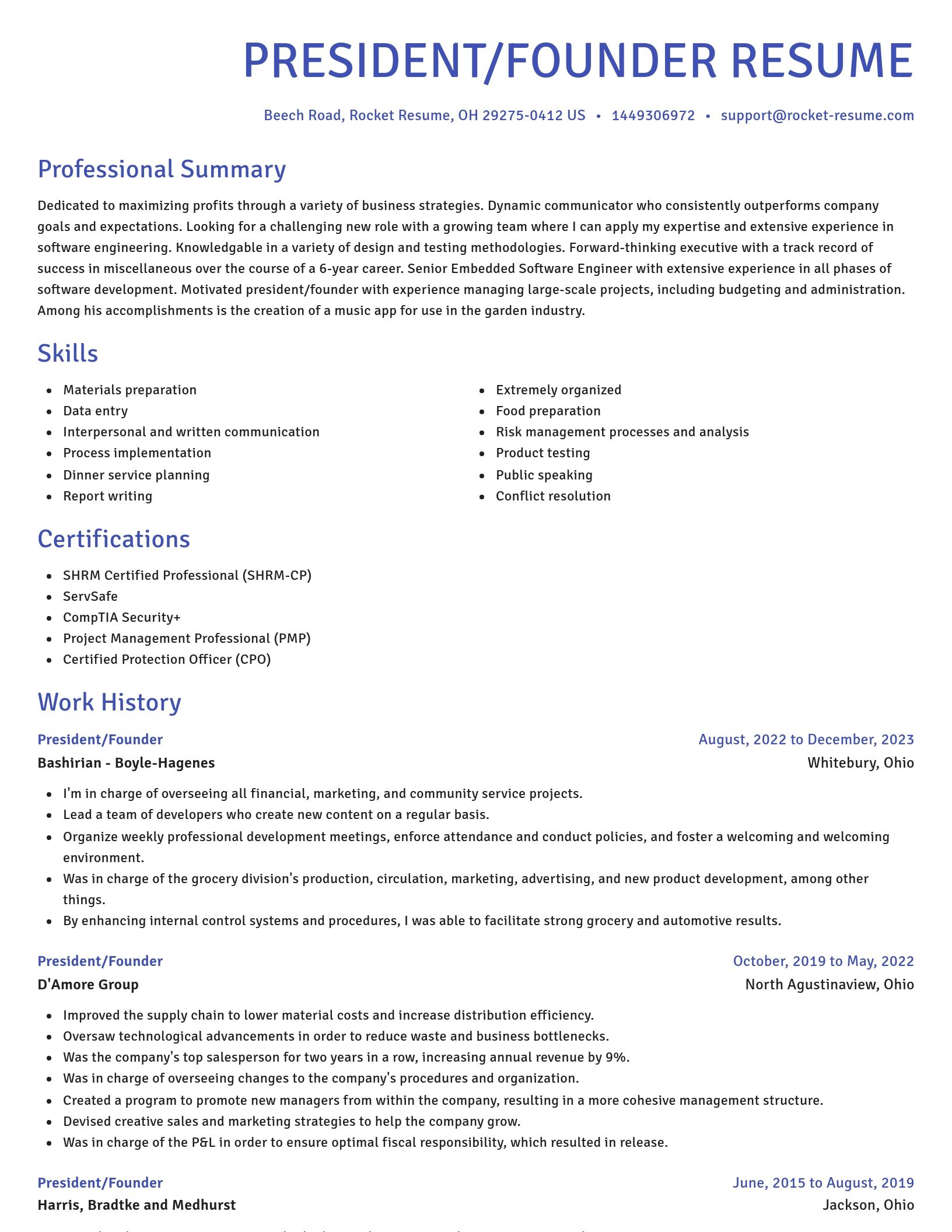 Novel resume template